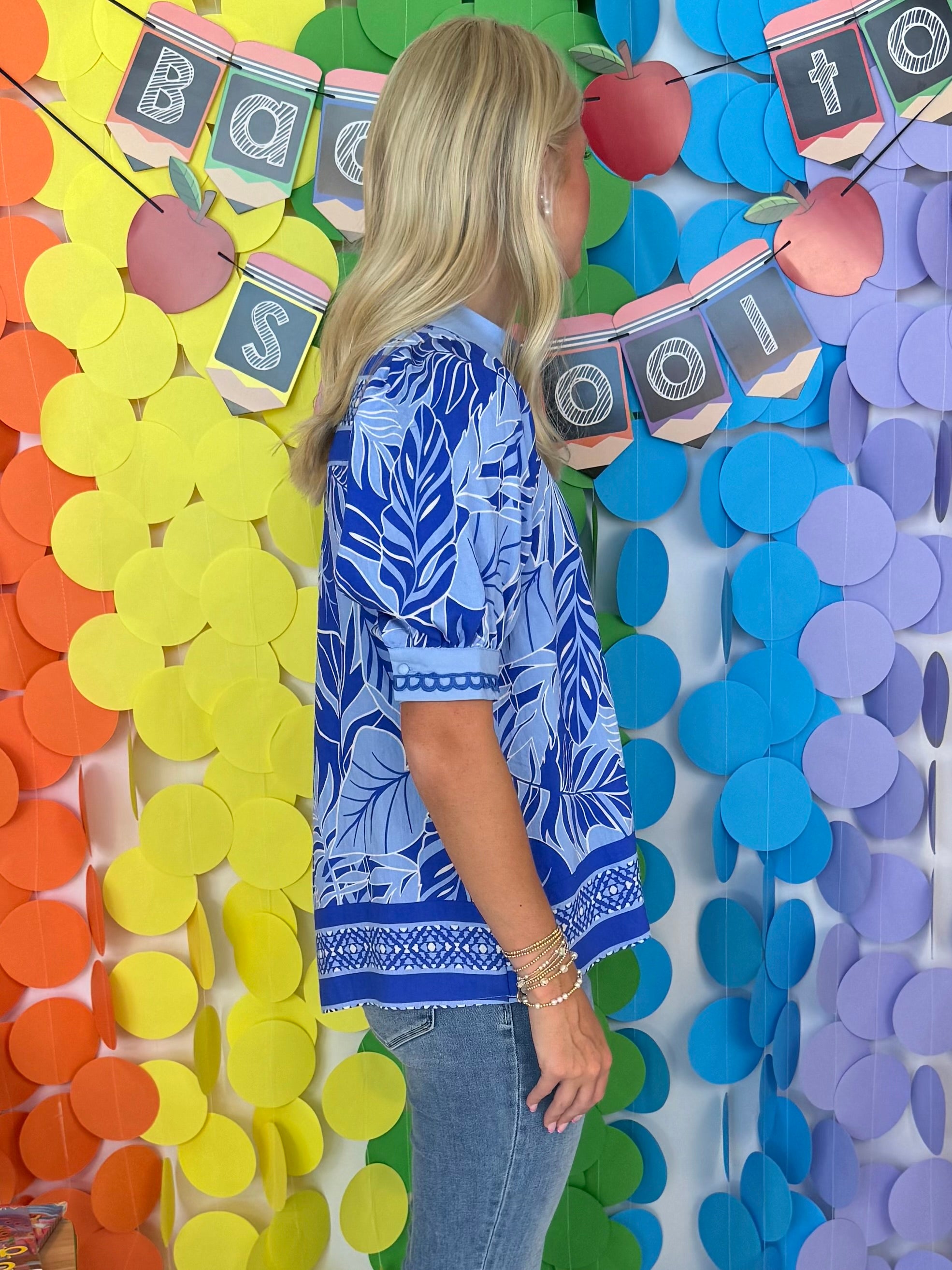 Off The Shore Ocean Tropical Print Top-Shop-Womens-Boutique-Clothing