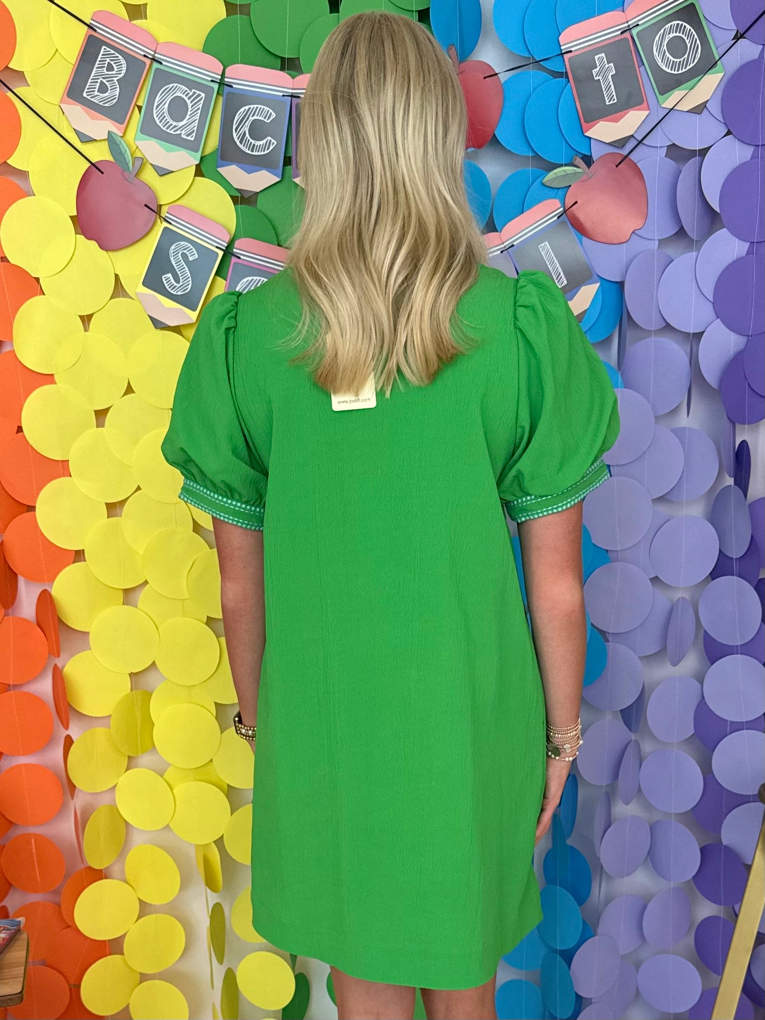 Delightful Direction Kelly Green Dot Embroidery V-Neck Midi Dress-Shop-Womens-Boutique-Clothing