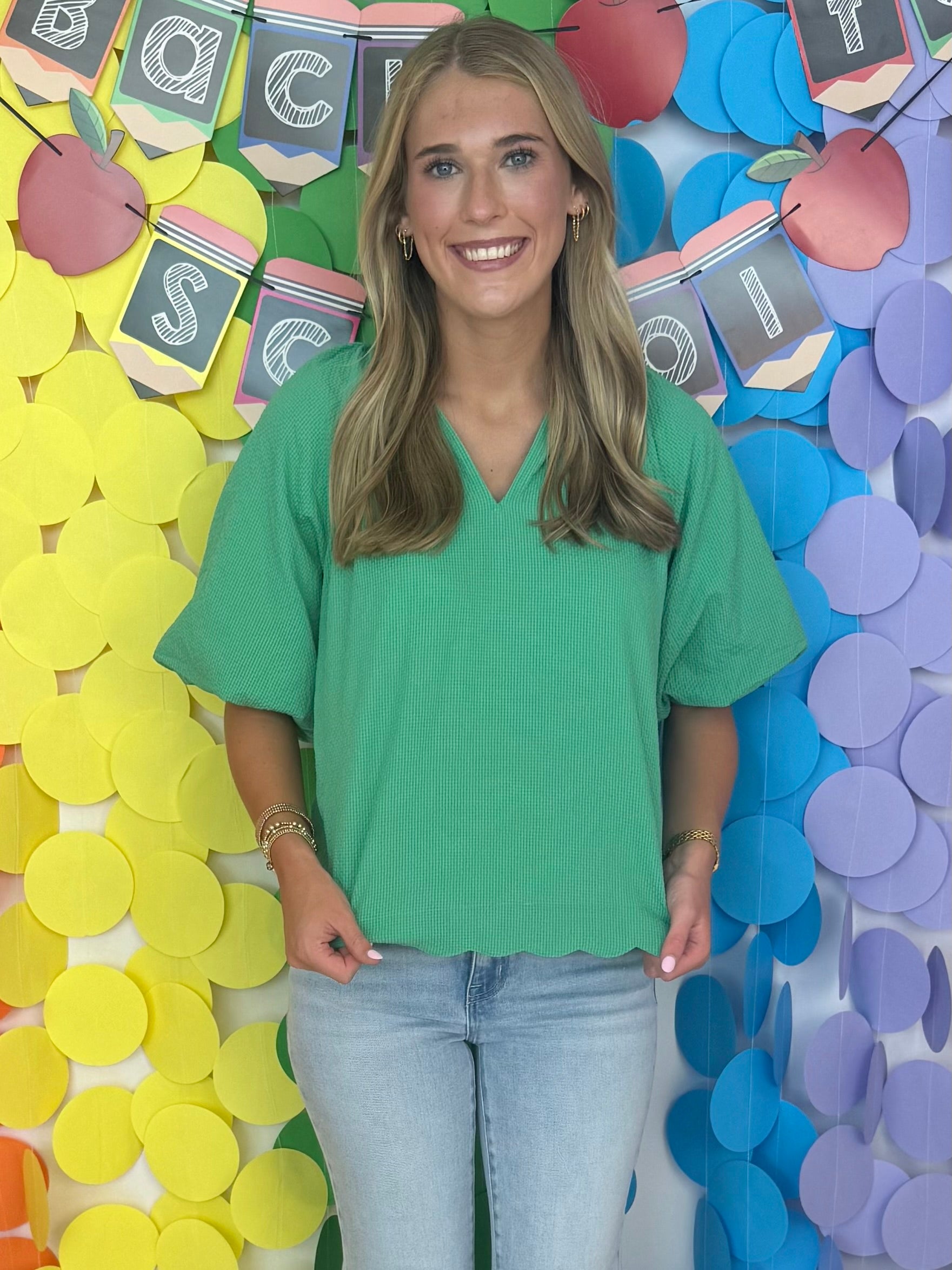 Made For This Green Seersucker Top-Shop-Womens-Boutique-Clothing