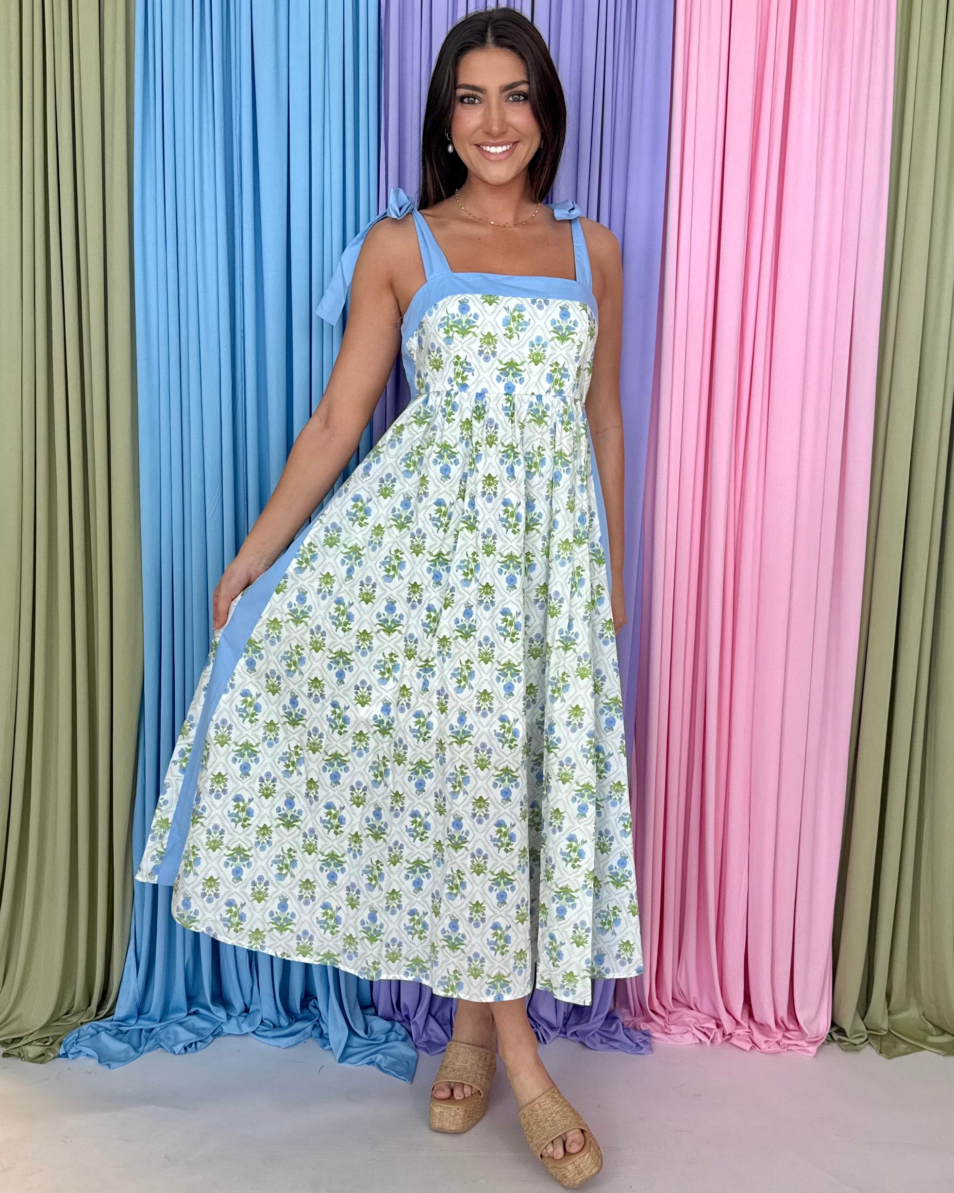 After Glow Off White Botanical Midi Dress-Shop-Womens-Boutique-Clothing