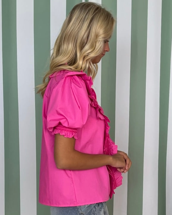 Palm Shores Barbie Pink Ruffle Top-Shop-Womens-Boutique-Clothing