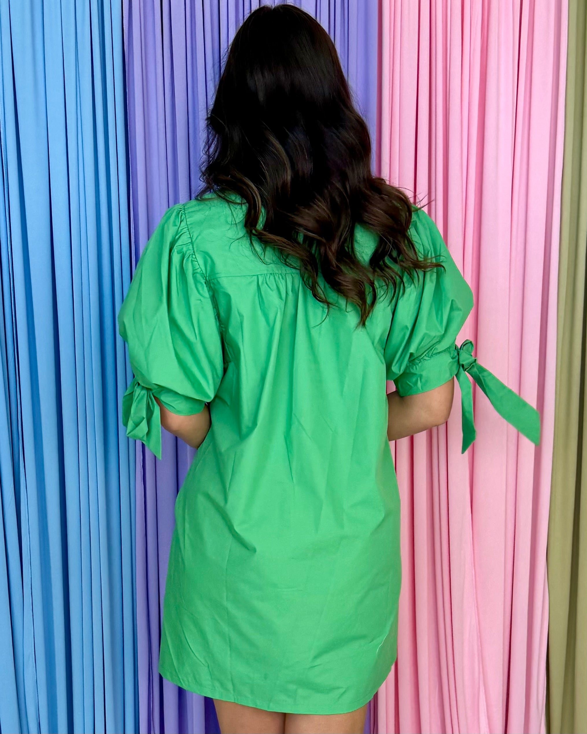 Simple Muse Green Scallop Dress-Shop-Womens-Boutique-Clothing