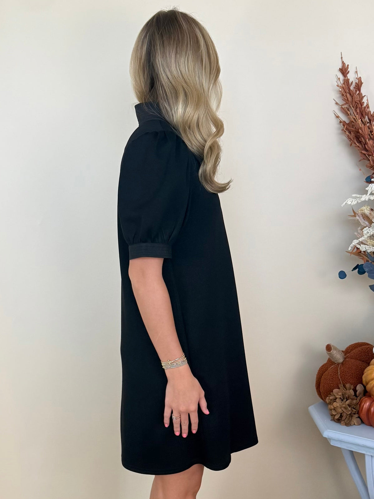 Came Back Better Black Puff Sleeve Shift Dress-Shop-Womens-Boutique-Clothing