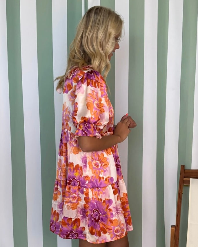 All Attention Lilac Mix Floral Dress-Shop-Womens-Boutique-Clothing