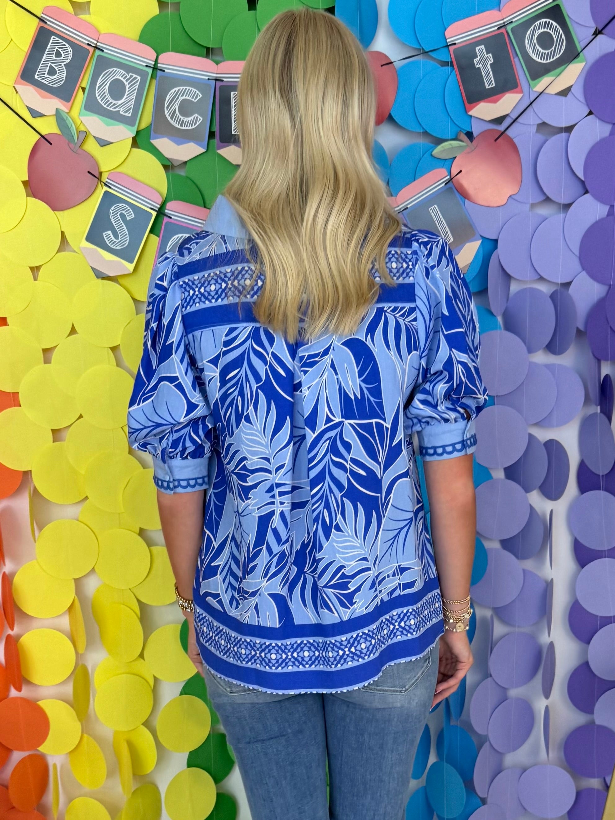 Off The Shore Ocean Tropical Print Top-Shop-Womens-Boutique-Clothing