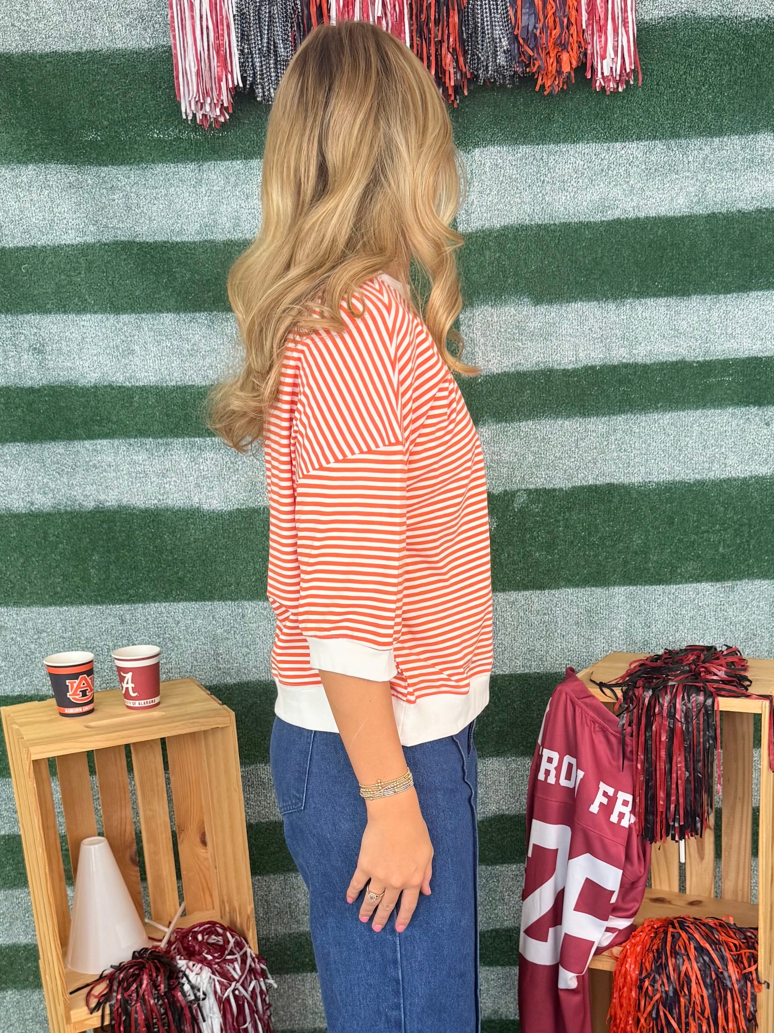 Stay Near Orange Striped Top-Shop-Womens-Boutique-Clothing