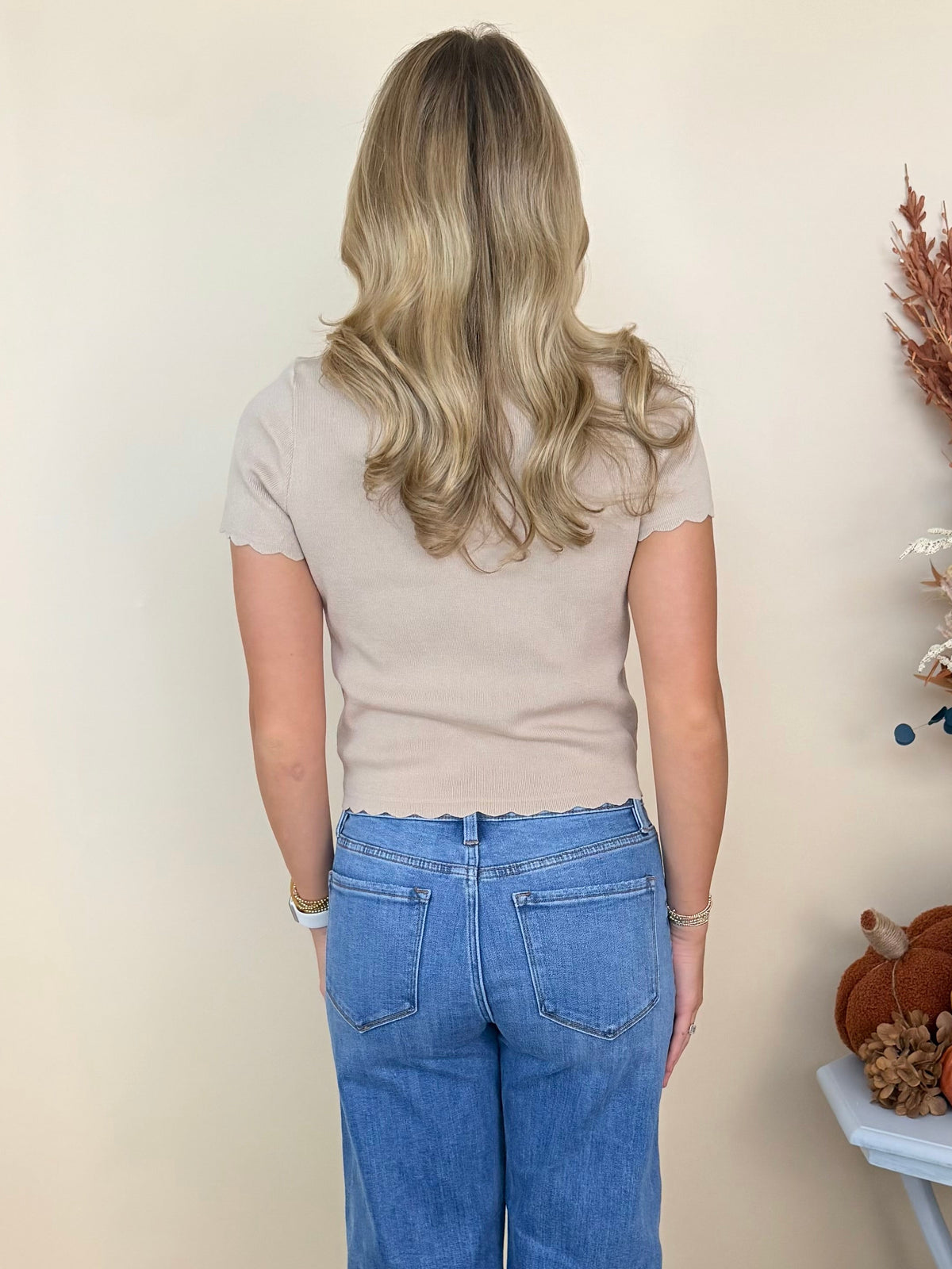 Paper Moon Khaki Scalloped Sweater-Shop-Womens-Boutique-Clothing