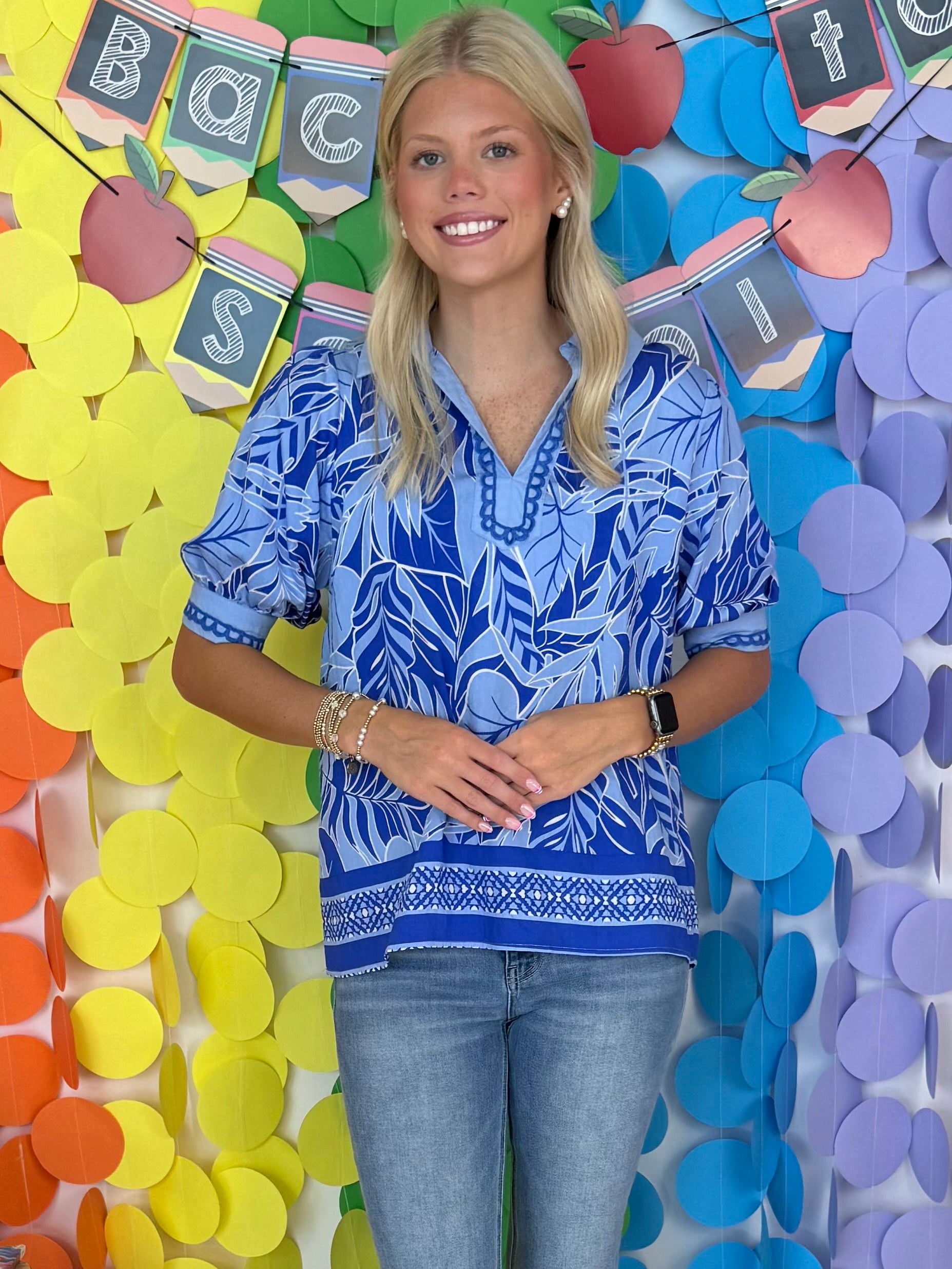 Off The Shore Ocean Tropical Print Top-Shop-Womens-Boutique-Clothing