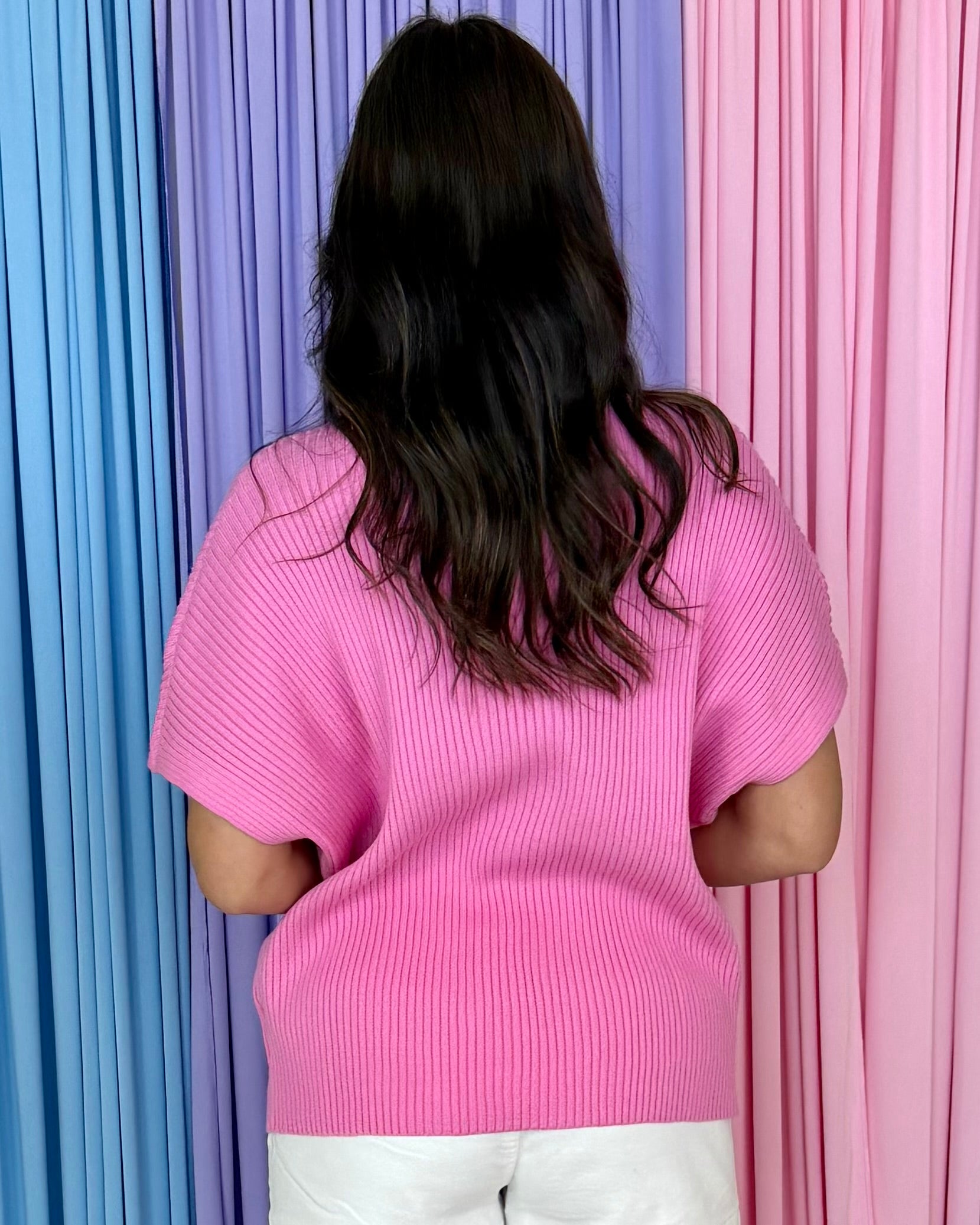 Rosewood Muse Pink Mock Neck Oversized Sweater-Shop-Womens-Boutique-Clothing