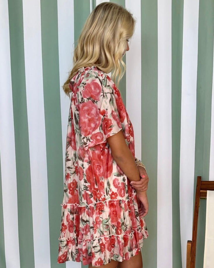 Build You Up Rose Floral Sheer Dress-Shop-Womens-Boutique-Clothing