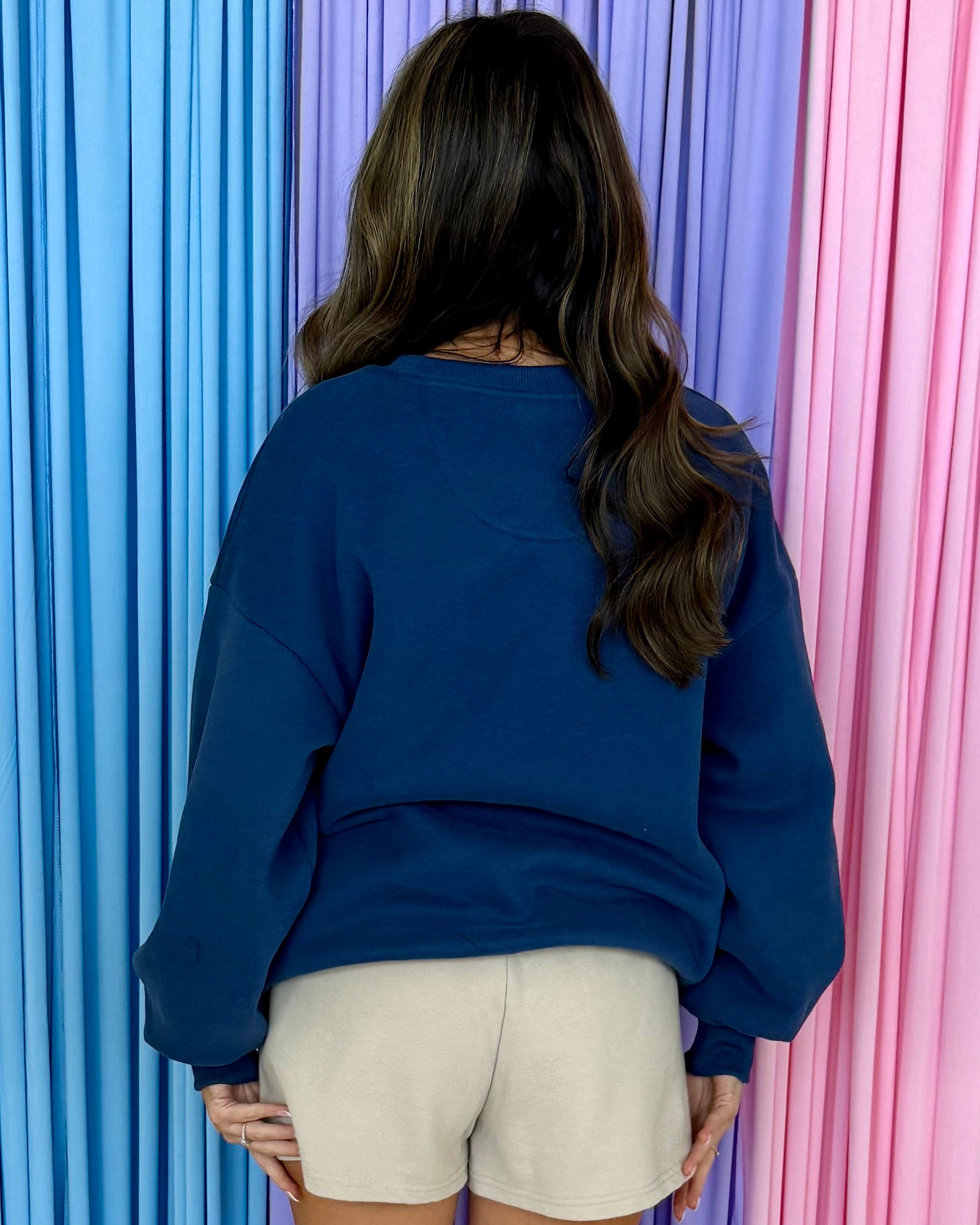 LULU MAC Navy/Orange Sweatshirt-Shop-Womens-Boutique-Clothing