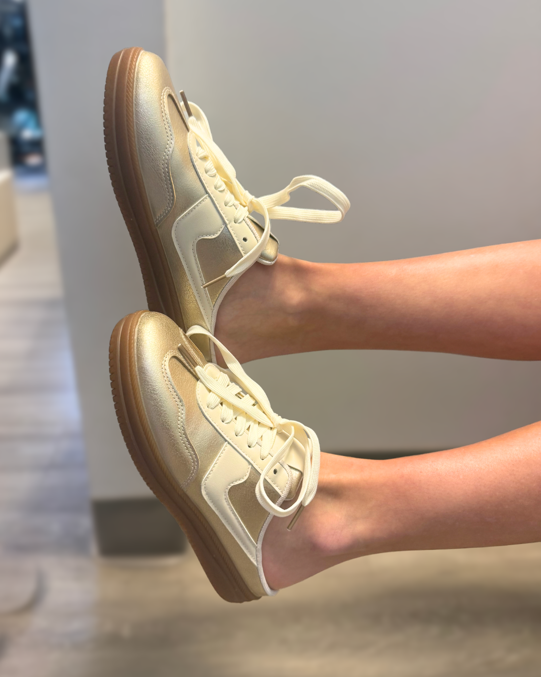 Nora Gold Combo Slide On Mule Sneakers