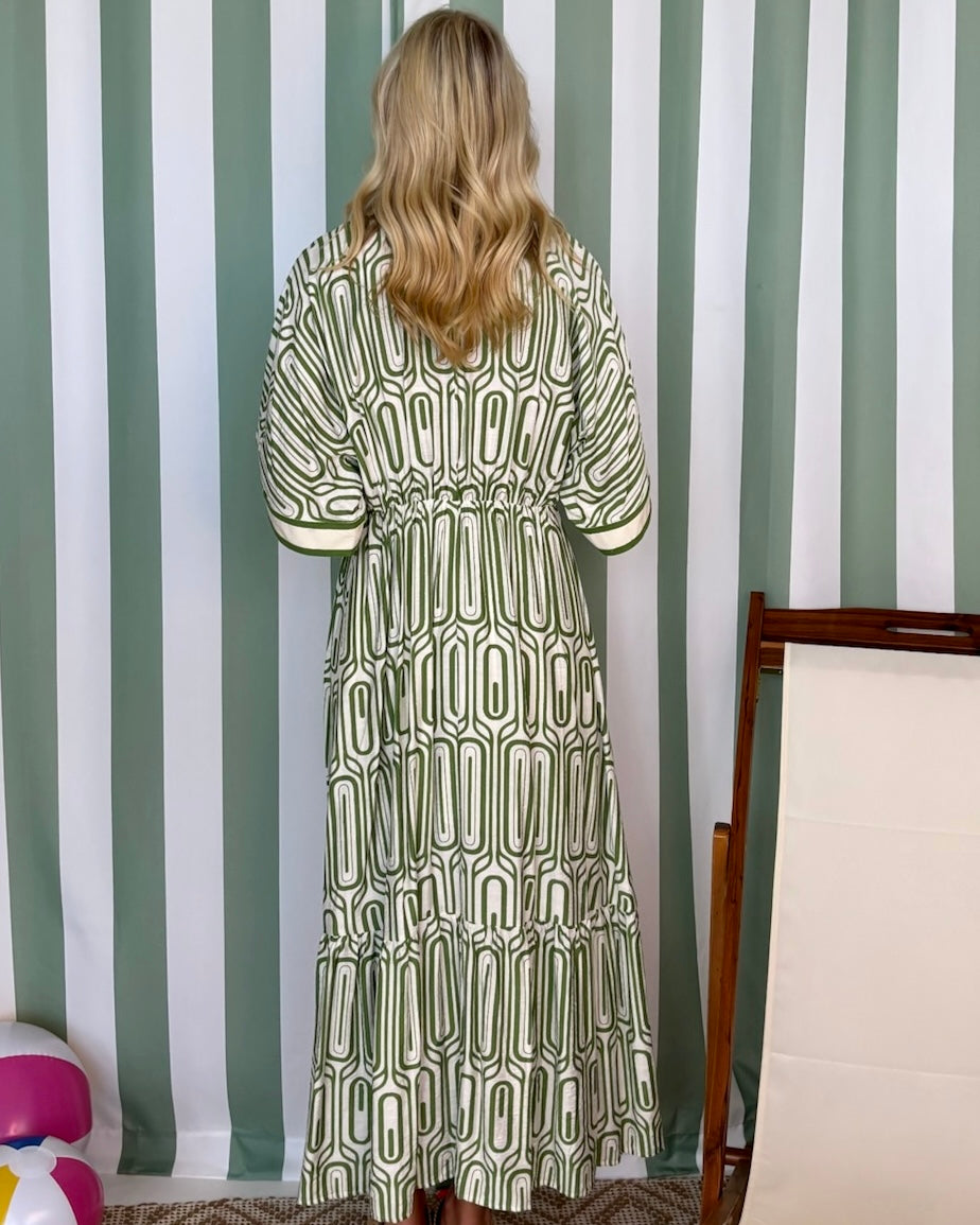 All Along Olive Abstract V Maxi Dress-Shop-Womens-Boutique-Clothing