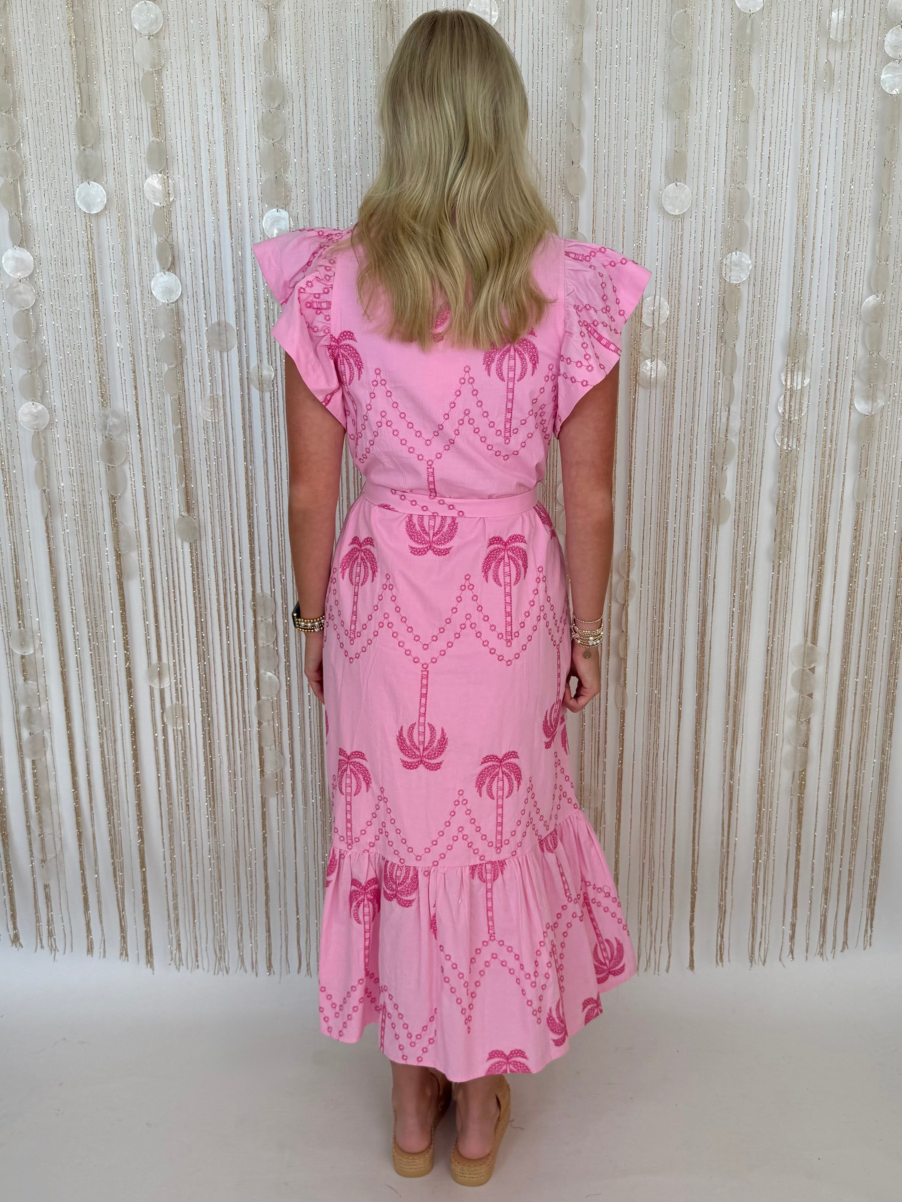 Desert Bloom Pink Palm Tree Dress-Shop-Womens-Boutique-Clothing