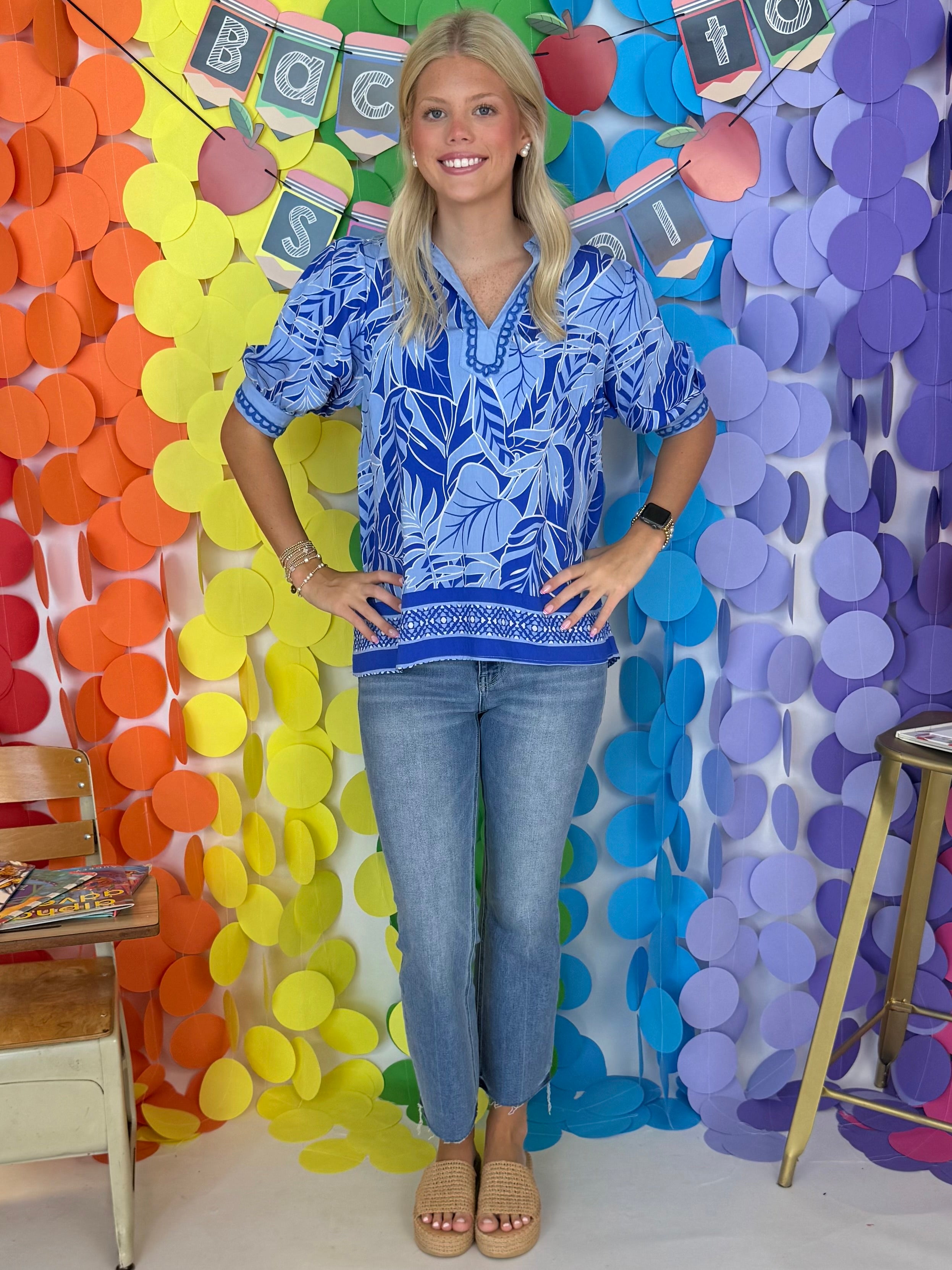 Off The Shore Ocean Tropical Print Top-Shop-Womens-Boutique-Clothing