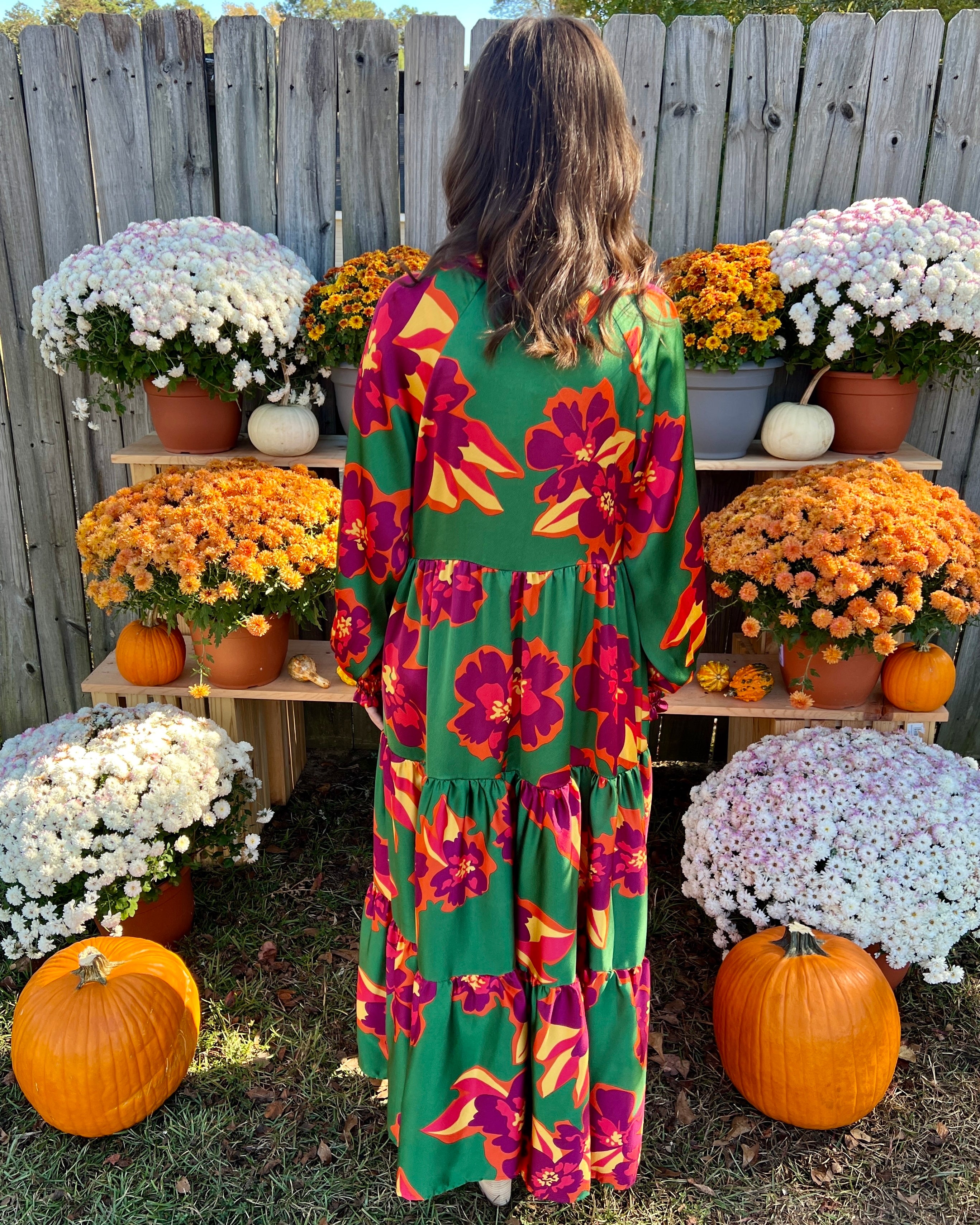 Chasing You Green Mix Floral Maxi Dress-Shop-Womens-Boutique-Clothing