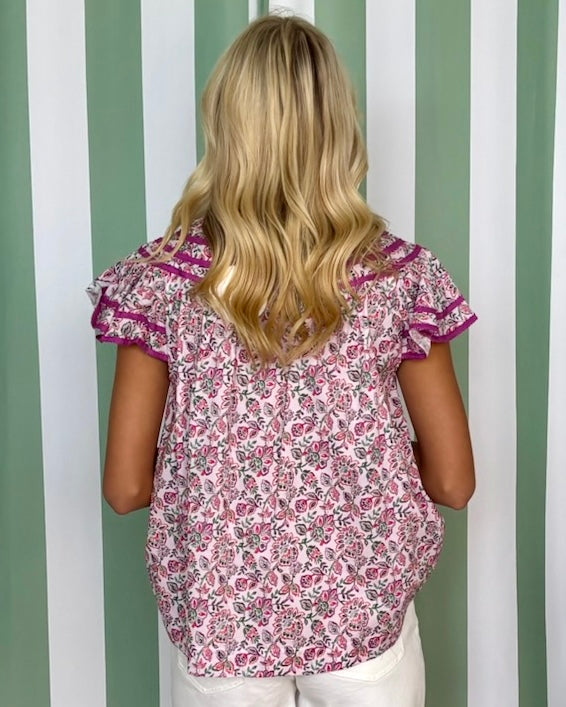 All Charm Pink/Purple Vintage Floral Top-Shop-Womens-Boutique-Clothing