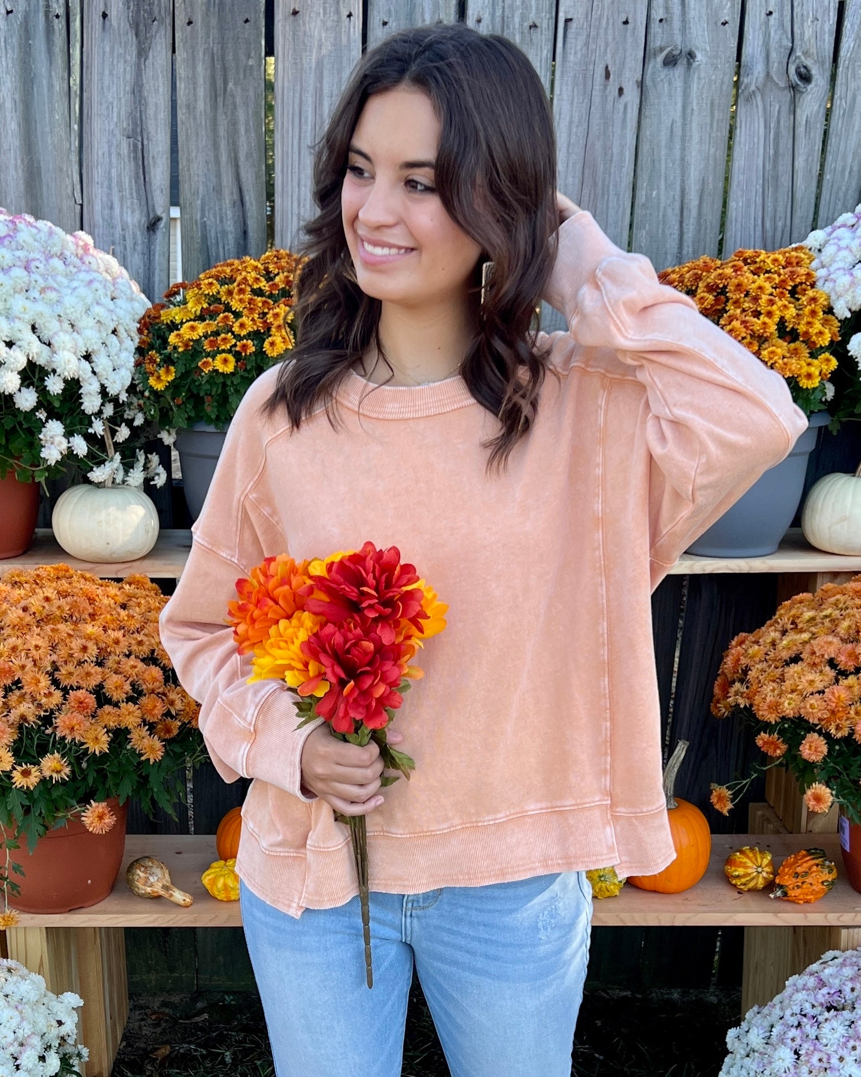 Feeling Better Peach Cream Mineral Wash Top-Shop-Womens-Boutique-Clothing