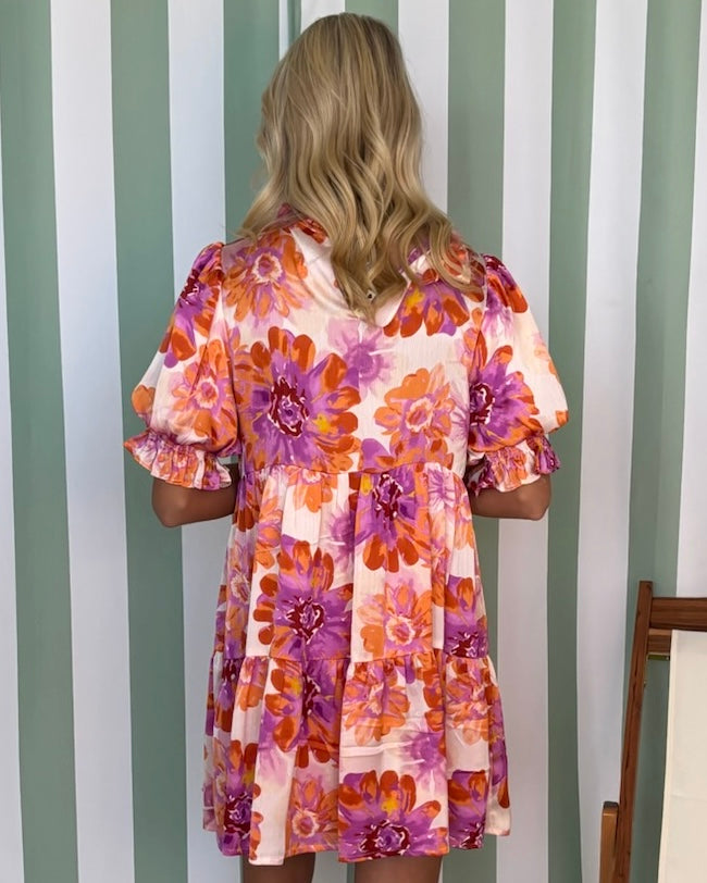 All Attention Lilac Mix Floral Dress-Shop-Womens-Boutique-Clothing