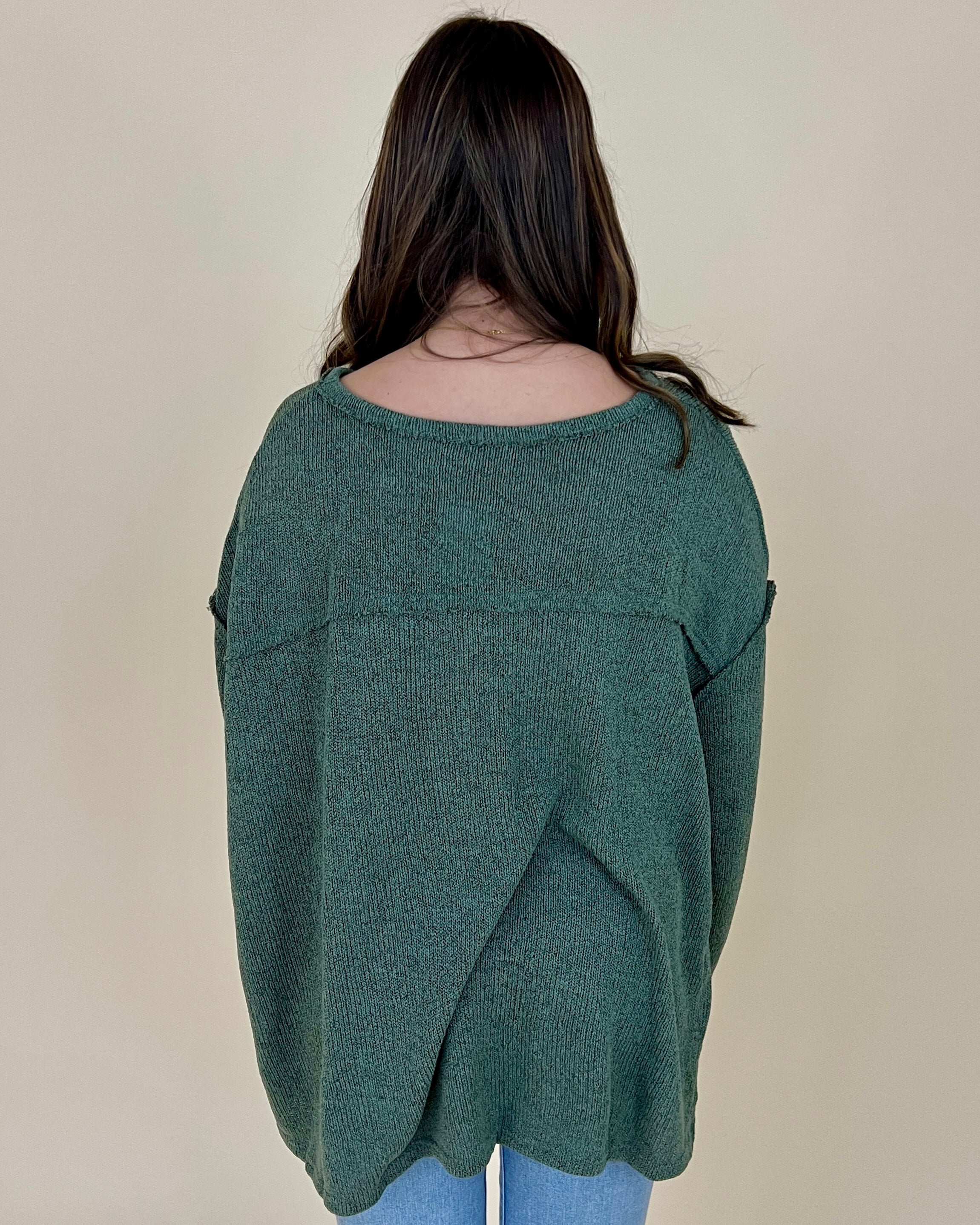 Call Me Later Sage Knit Boxy Raw Edge Top-Shop-Womens-Boutique-Clothing