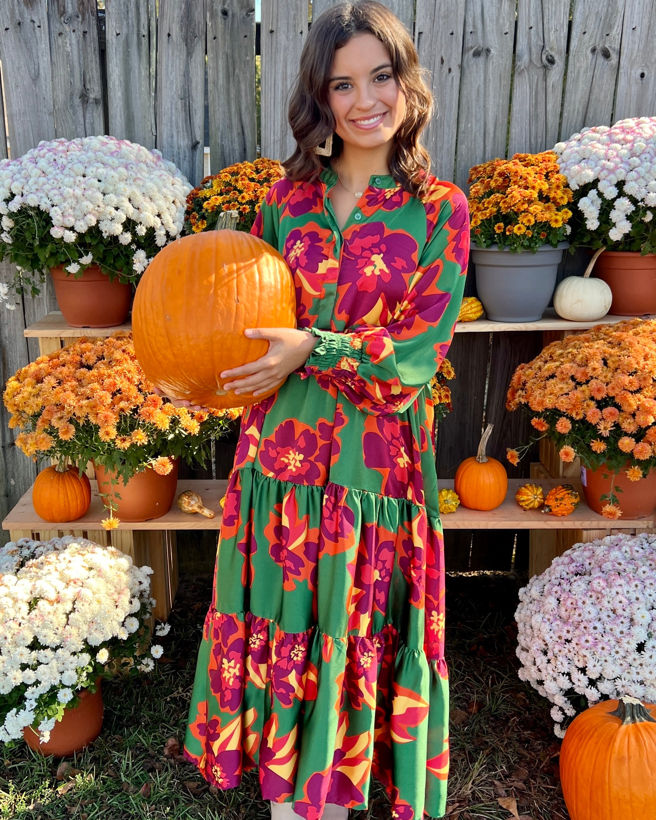 Chasing You Green Mix Floral Maxi Dress-Shop-Womens-Boutique-Clothing