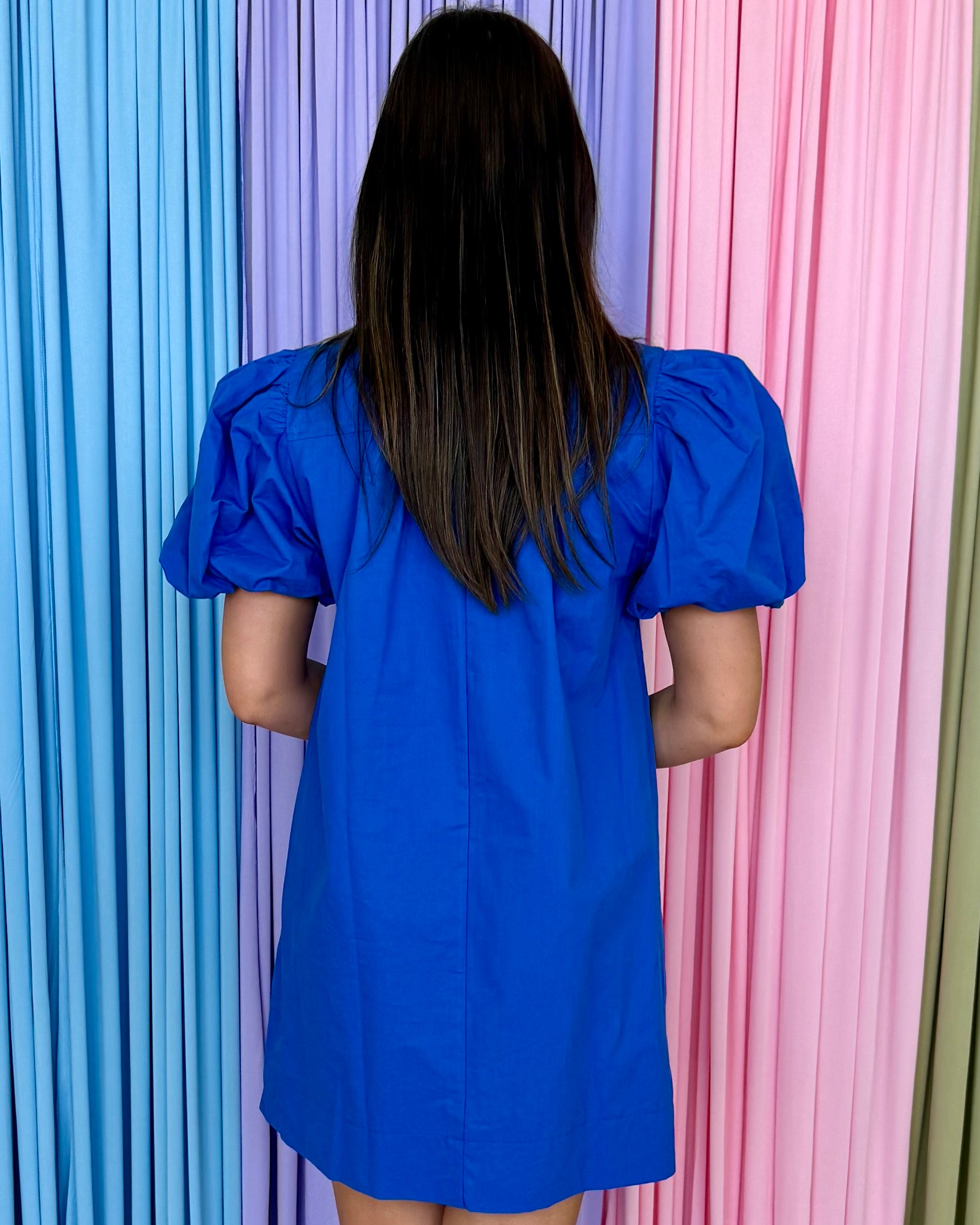 Charmed Contours Blue Collar Detail Dress-Shop-Womens-Boutique-Clothing