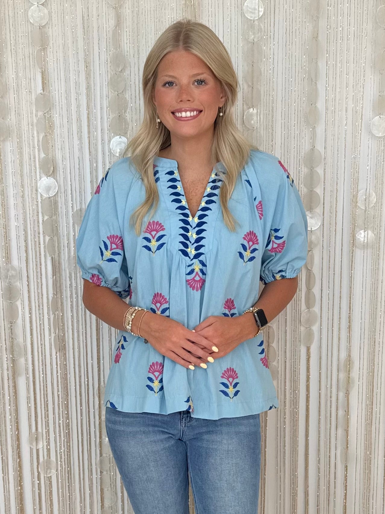 New Start Peri Blue Top-Shop-Womens-Boutique-Clothing