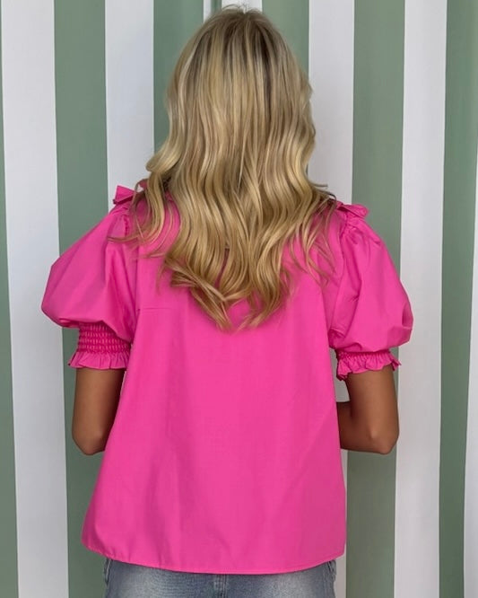 Palm Shores Barbie Pink Ruffle Top-Shop-Womens-Boutique-Clothing