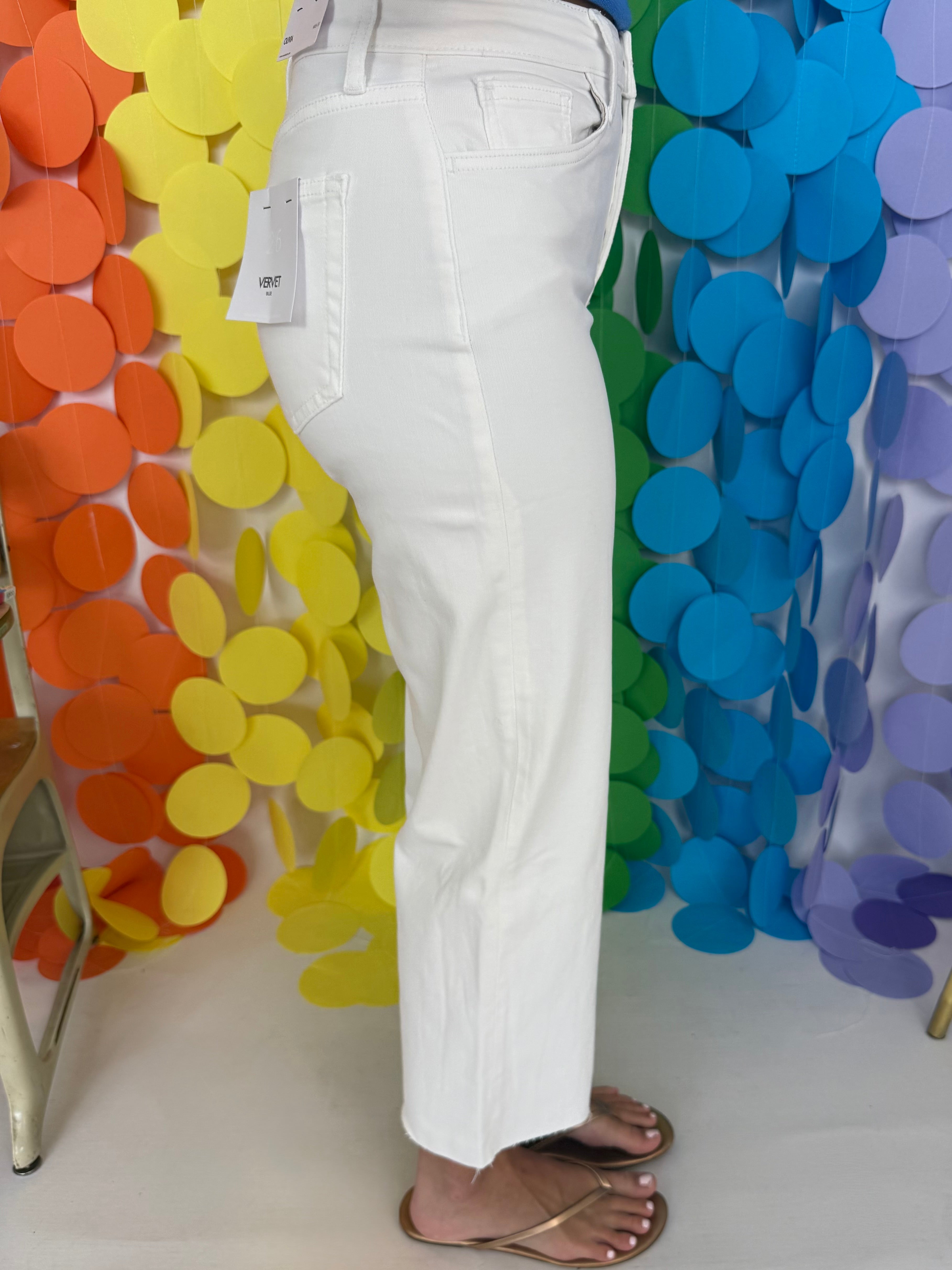 Always Invited Optic White High Rise Crop Wide Leg-Shop-Womens-Boutique-Clothing