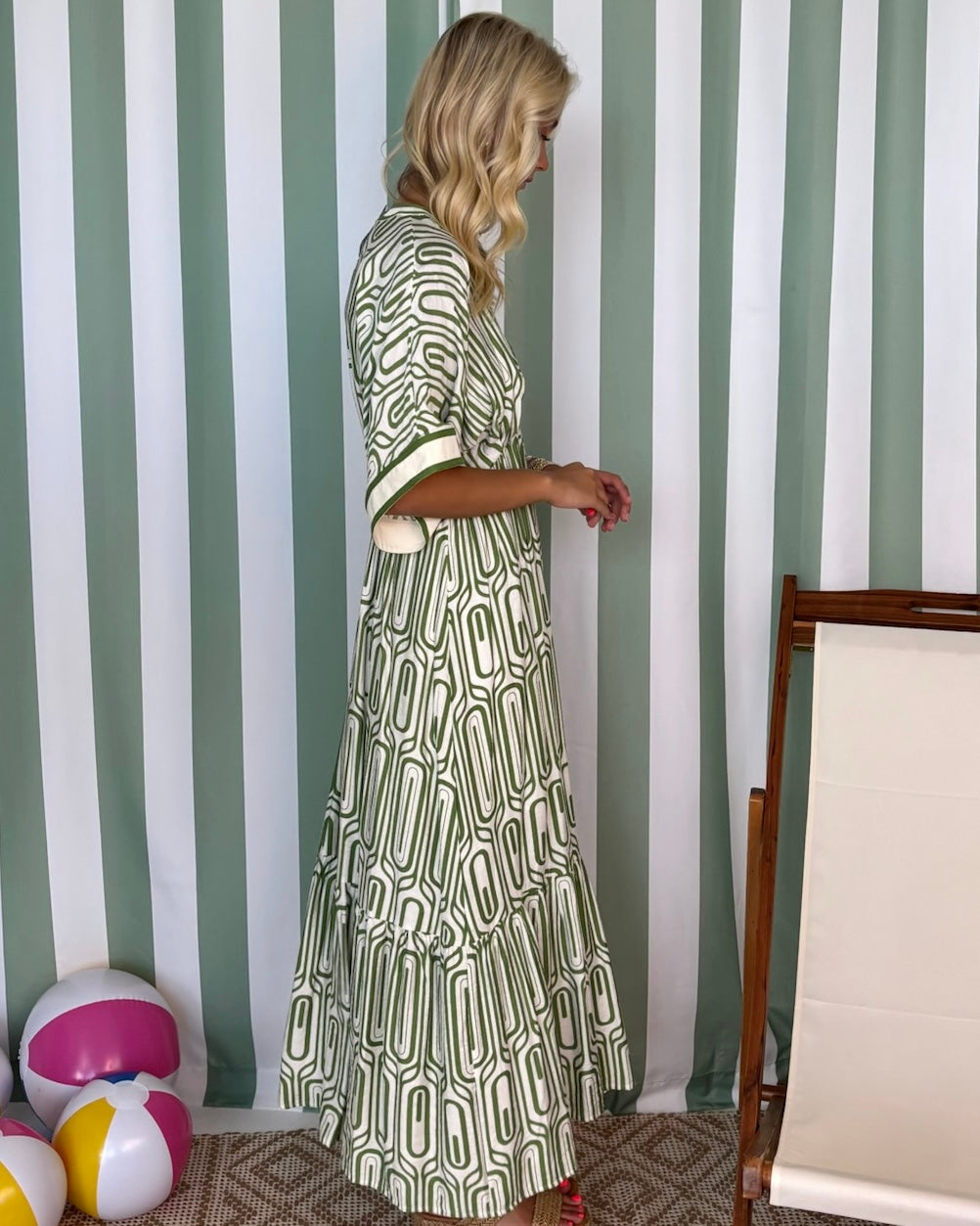 All Along Olive Abstract V Maxi Dress-Shop-Womens-Boutique-Clothing