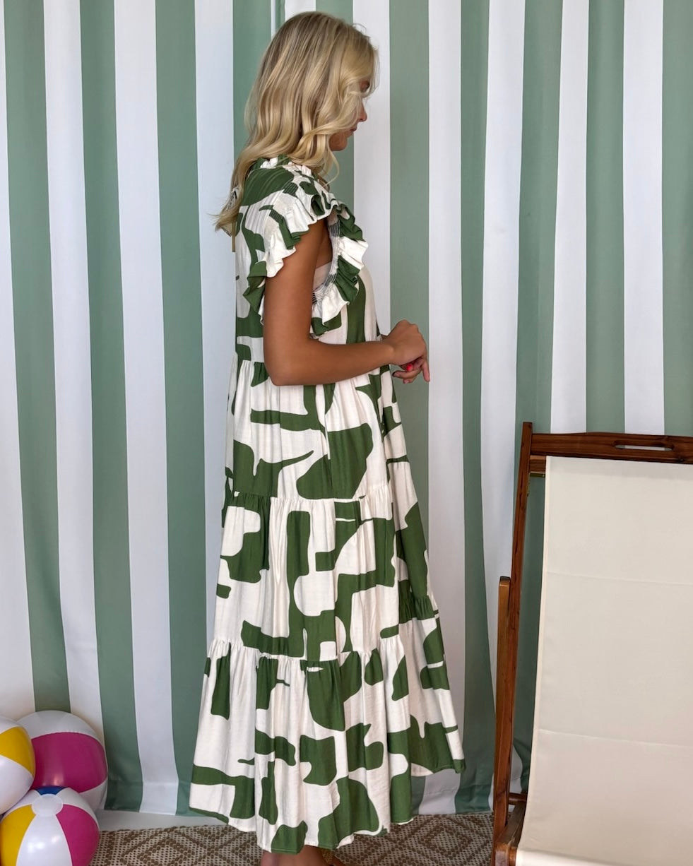 Just Look Green Multicolor Midi Dress-Shop-Womens-Boutique-Clothing