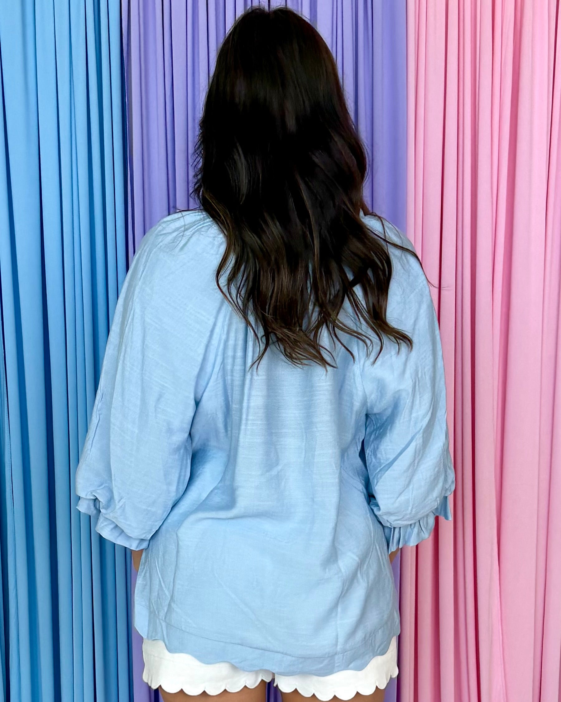 All This Time Sky Blue Scallop Edge Top-Shop-Womens-Boutique-Clothing