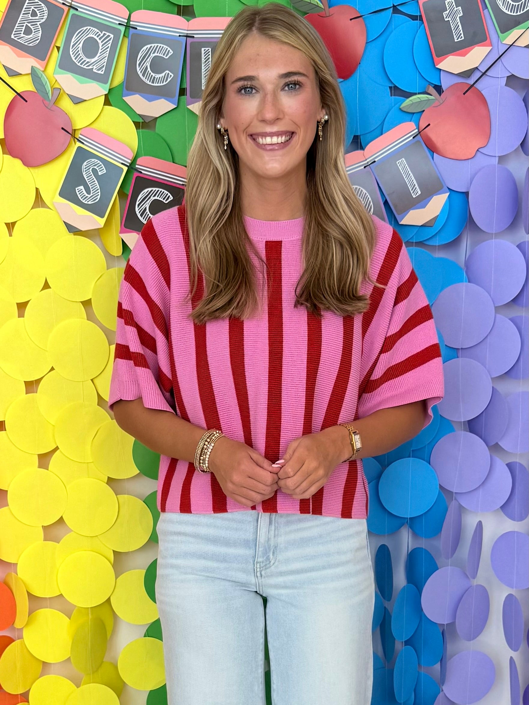 Easy Favorite Pink Stripe Top-Shop-Womens-Boutique-Clothing