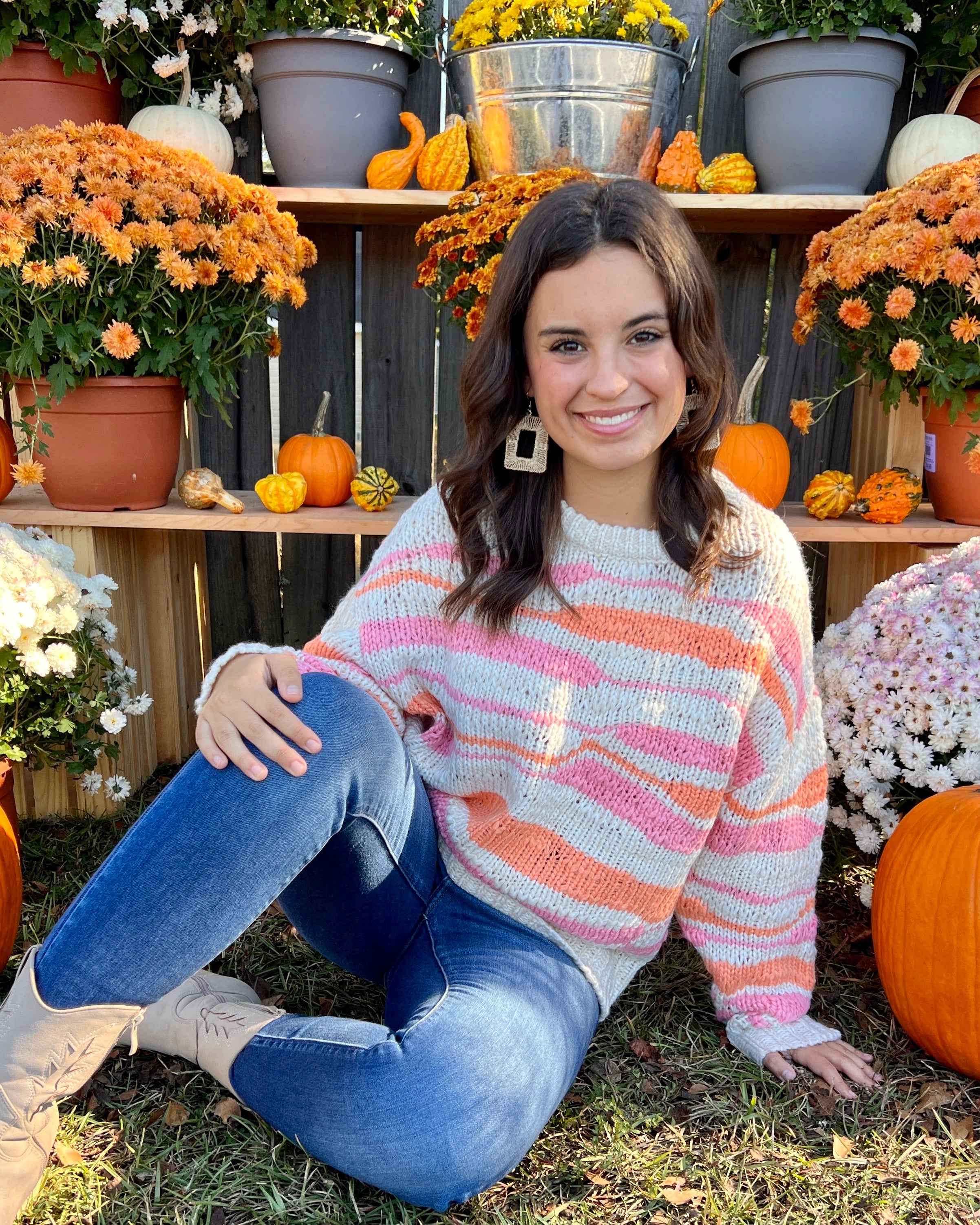 Eyes On You Mango Chunky Stripe Sweater-Shop-Womens-Boutique-Clothing