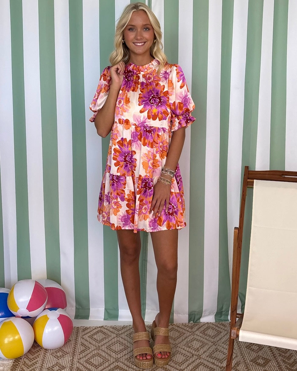 All Attention Lilac Mix Floral Dress-Shop-Womens-Boutique-Clothing