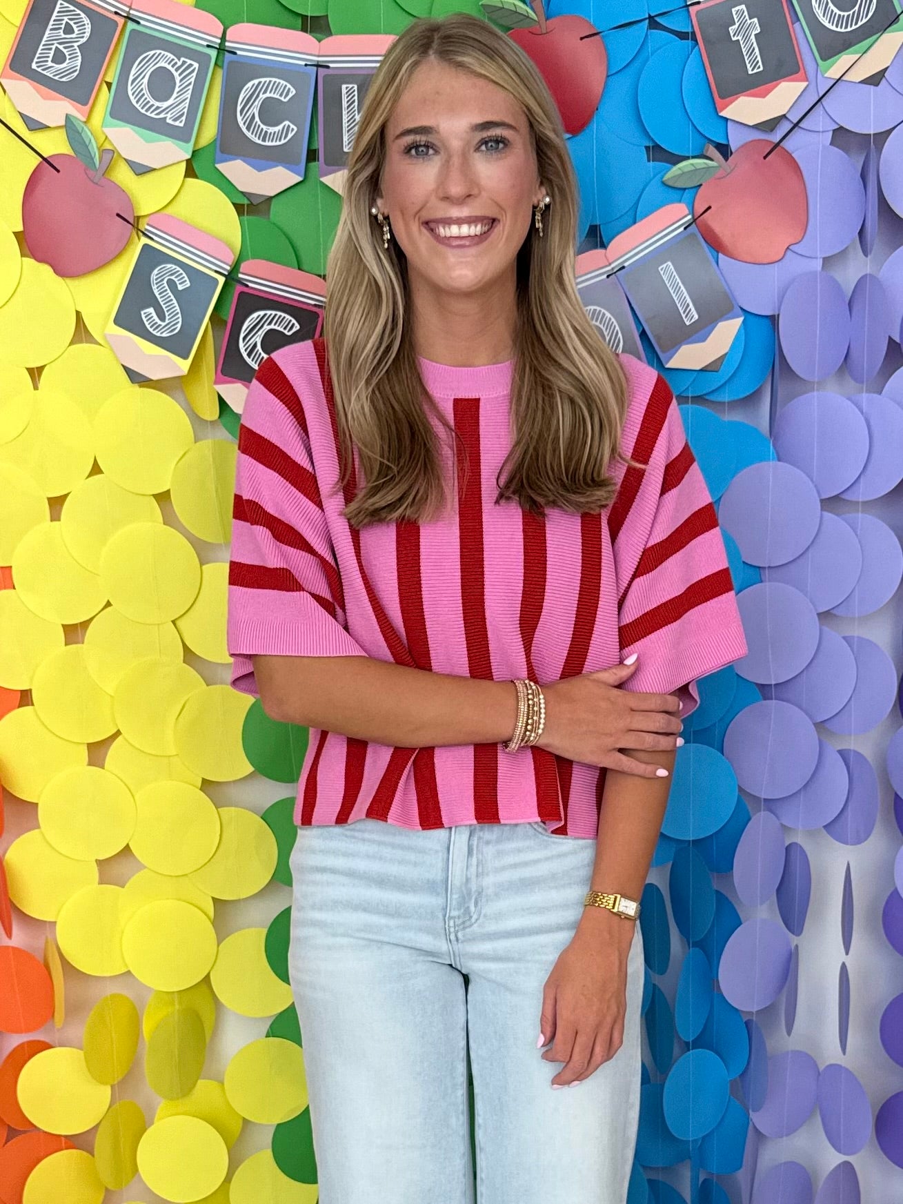 Easy Favorite Pink Stripe Top-Shop-Womens-Boutique-Clothing