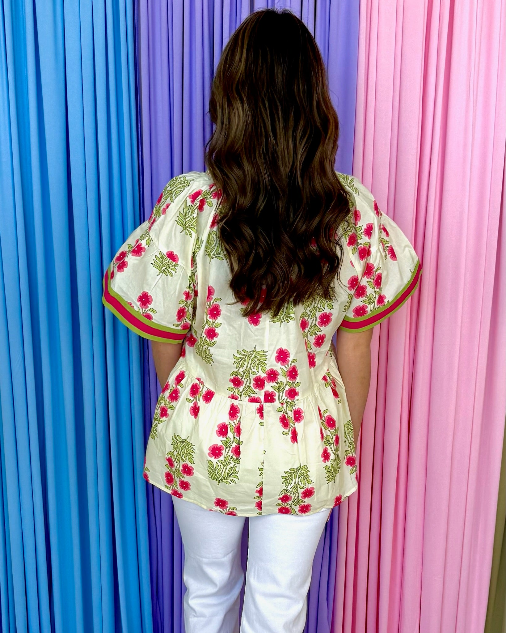 Amore Top Ecru Mandarin Collar Top-Shop-Womens-Boutique-Clothing
