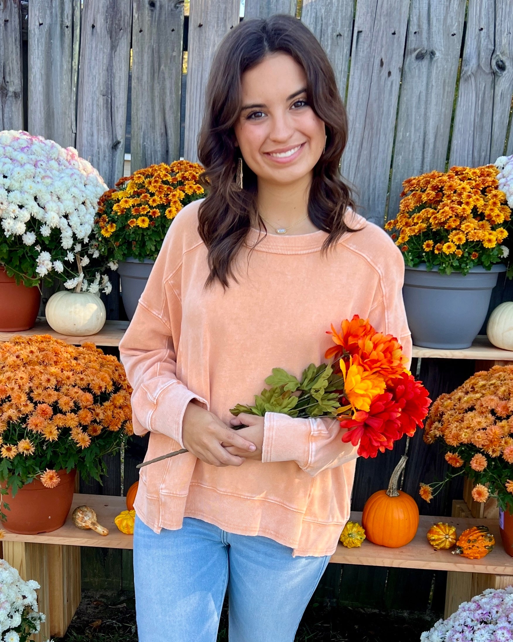 Feeling Better Peach Cream Mineral Wash Top-Shop-Womens-Boutique-Clothing