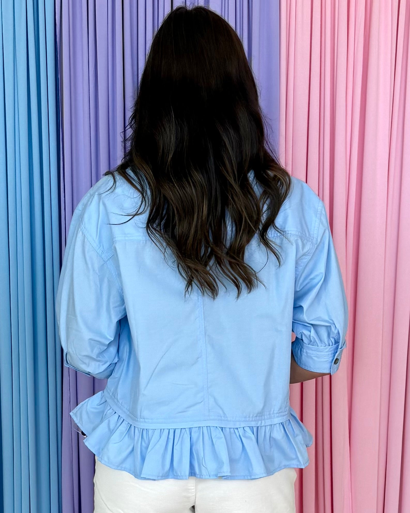 Coastal Time Chambray Button Down Top-Shop-Womens-Boutique-Clothing