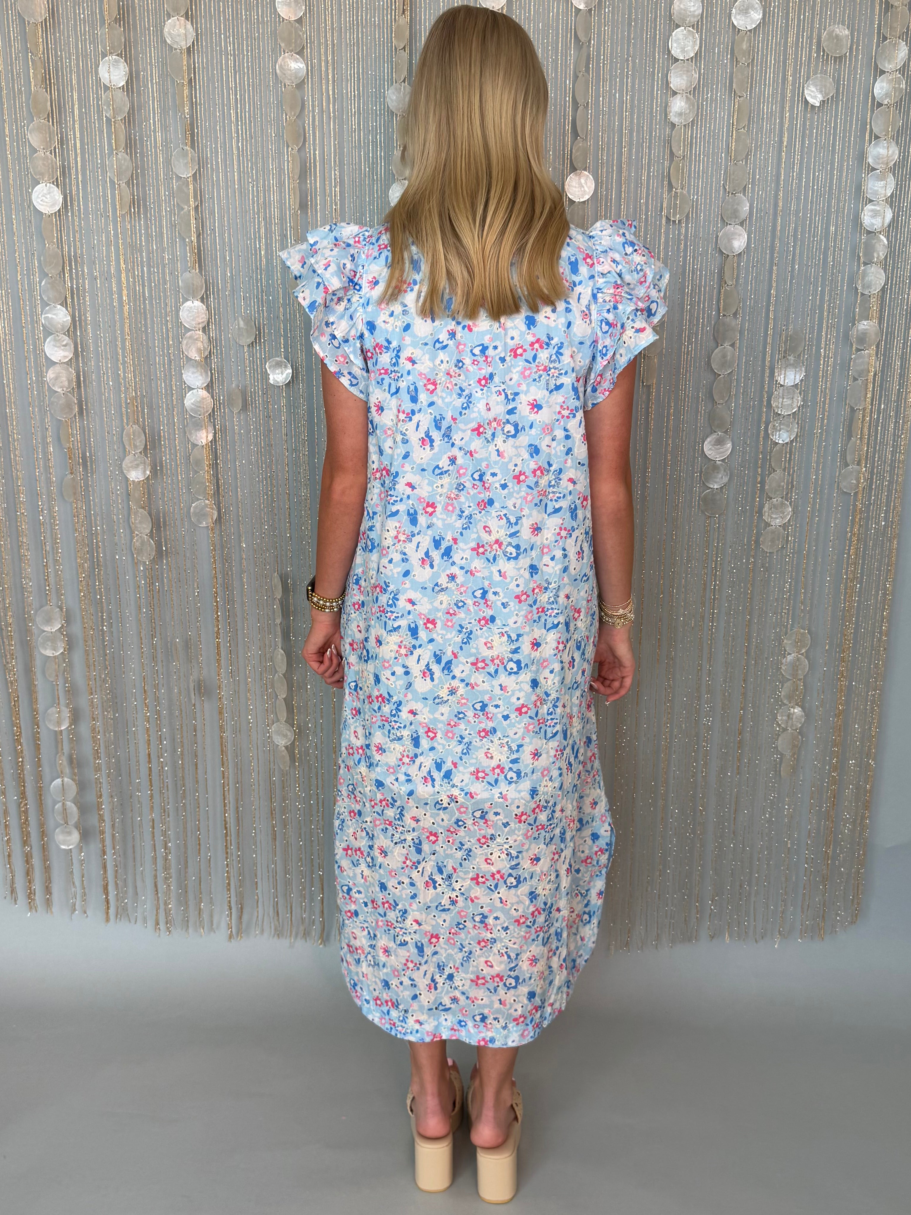 Belong With Me Blue Scallop Dress-Shop-Womens-Boutique-Clothing