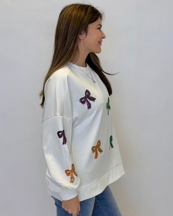 Truly So Ivory Sequin Ribbon Top-Shop-Womens-Boutique-Clothing