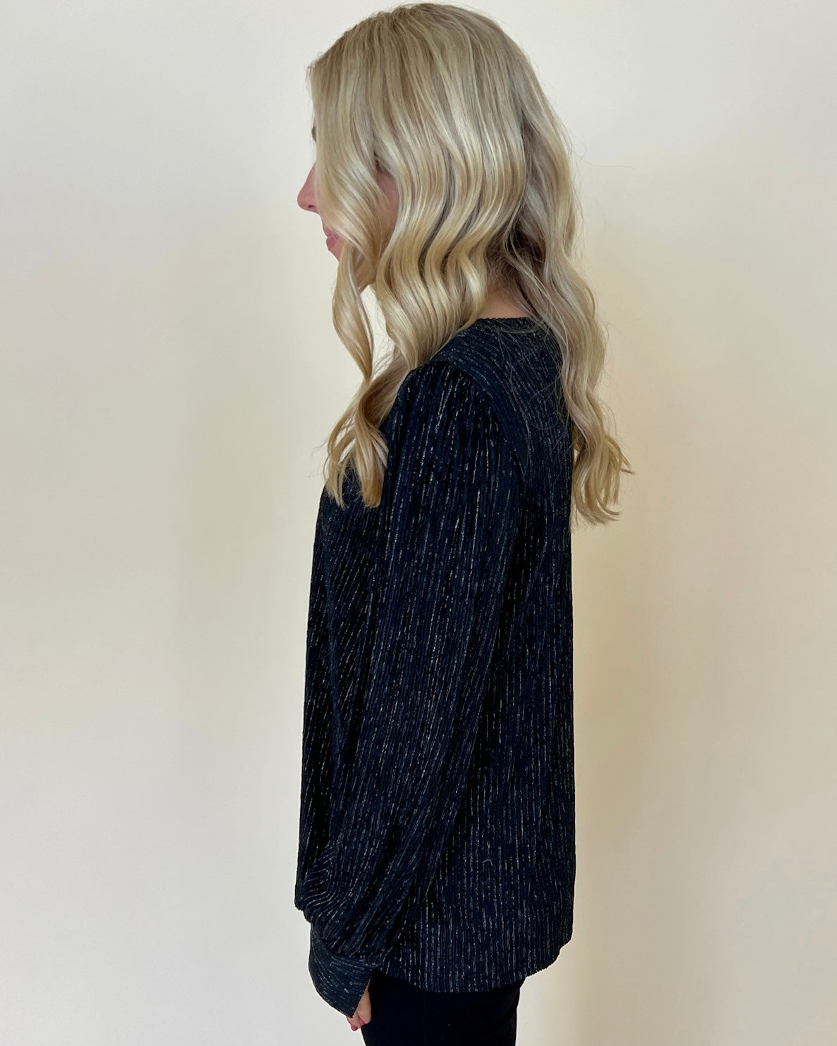 Midnight Star Black Metallic Top-Shop-Womens-Boutique-Clothing