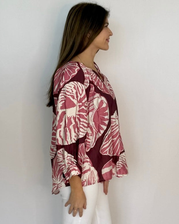 Outdoor Adventure Plum/Mauve Floral Print Top-Shop-Womens-Boutique-Clothing
