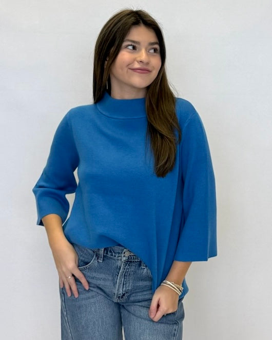 Warm Embers Blue Bell Sleeve Sweater-Shop-Womens-Boutique-Clothing