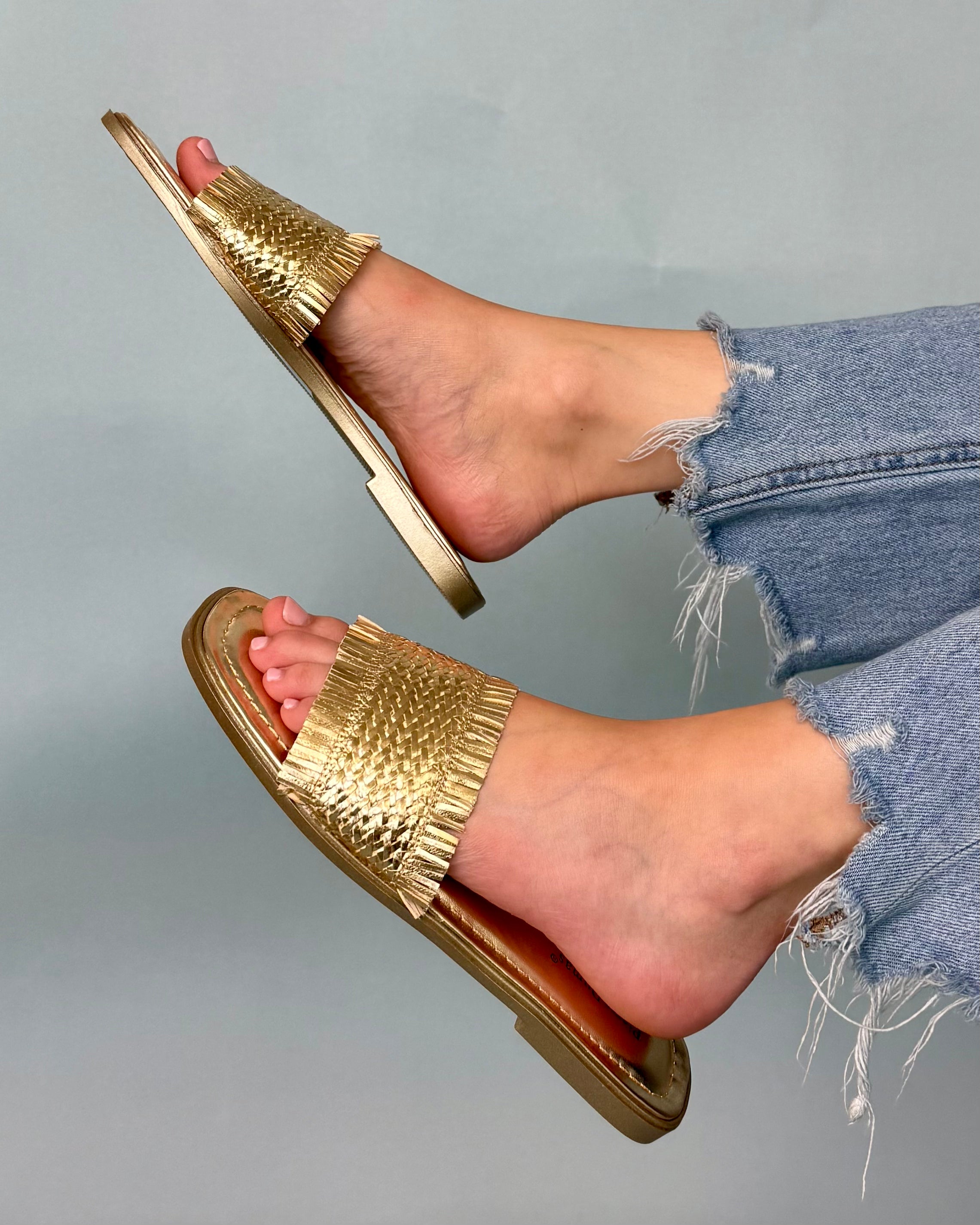 Harris Gold Raffia Sandal-Shop-Womens-Boutique-Clothing