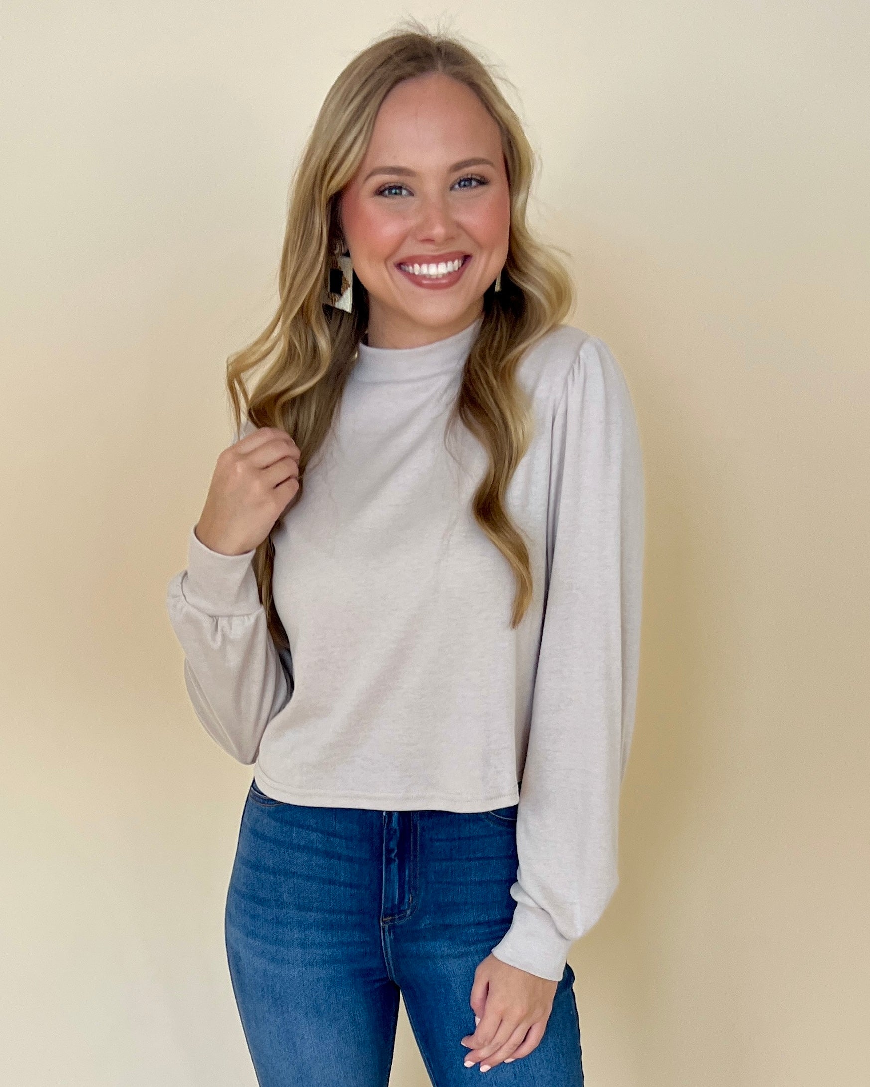 Catching Feelings Cream Mock Crop Top-Shop-Womens-Boutique-Clothing
