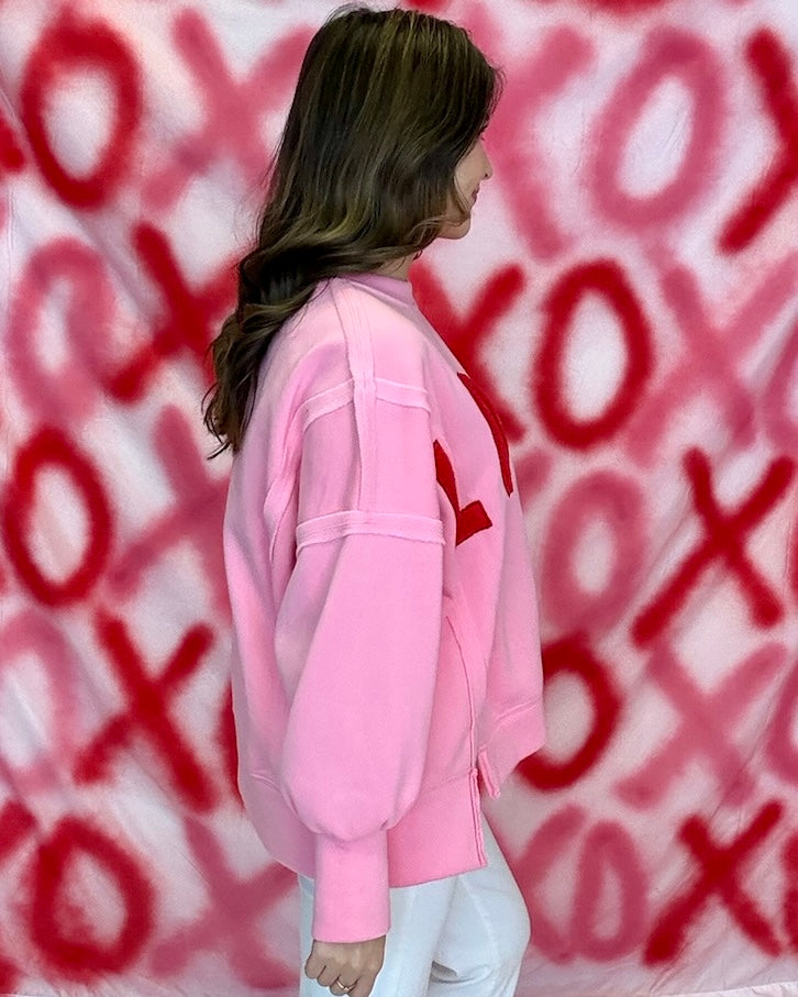 Subtle Charm Pink Plush Love Letter Sweater-Shop-Womens-Boutique-Clothing