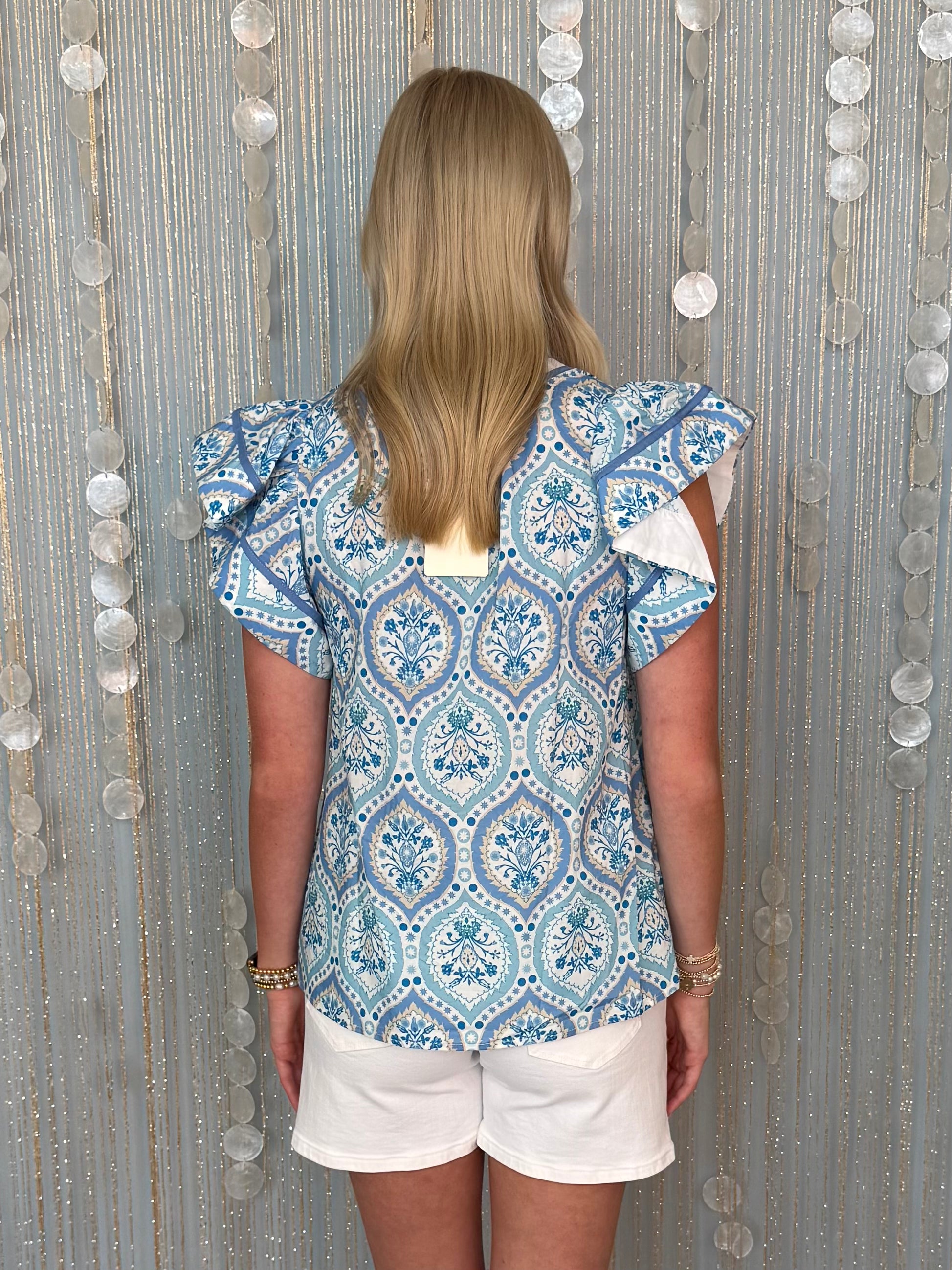 Love Notes Blue Print Top-Shop-Womens-Boutique-Clothing