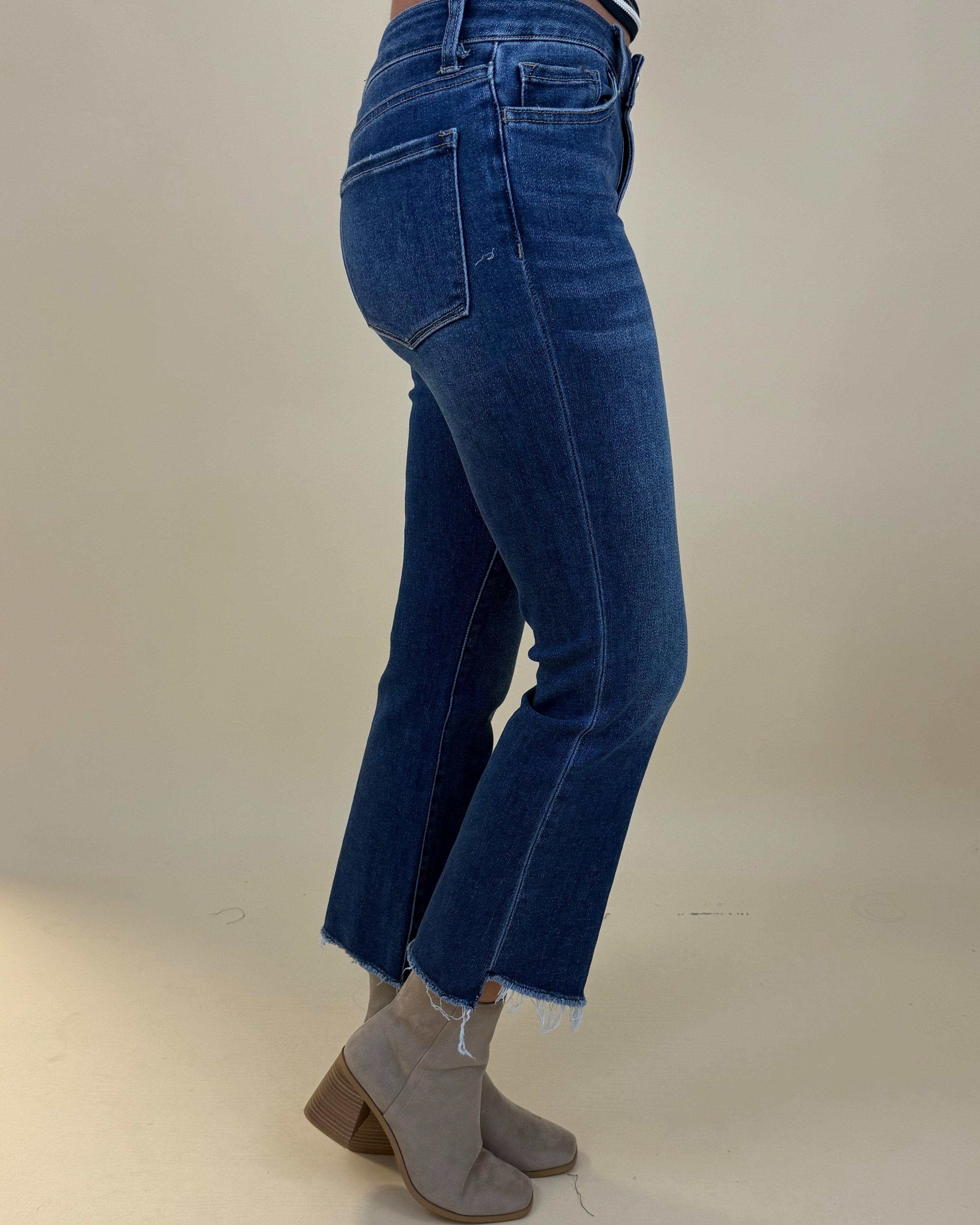 Go After Dark Denim High Rise Crop Flare-Shop-Womens-Boutique-Clothing