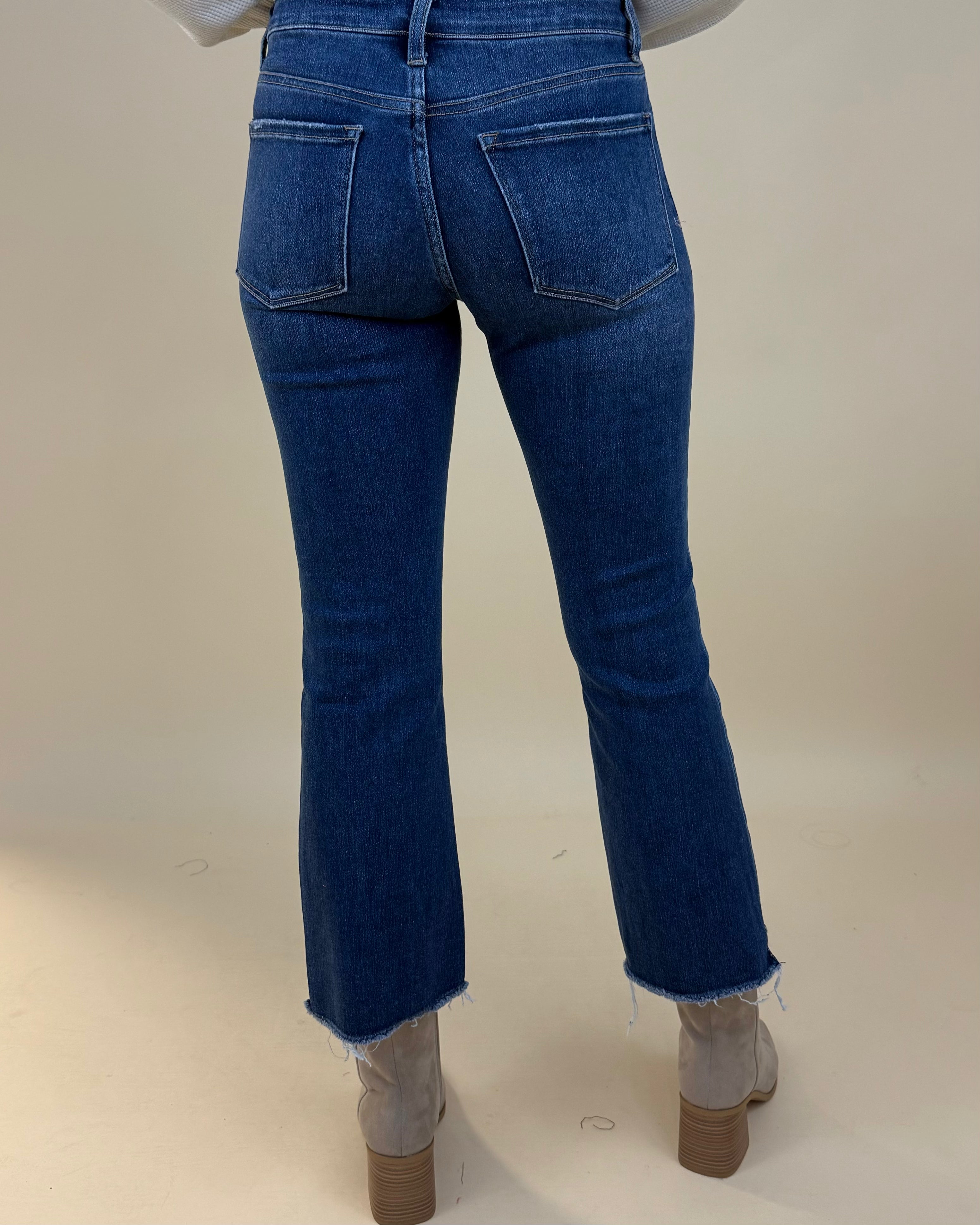Go After Dark Denim High Rise Crop Flare-Shop-Womens-Boutique-Clothing
